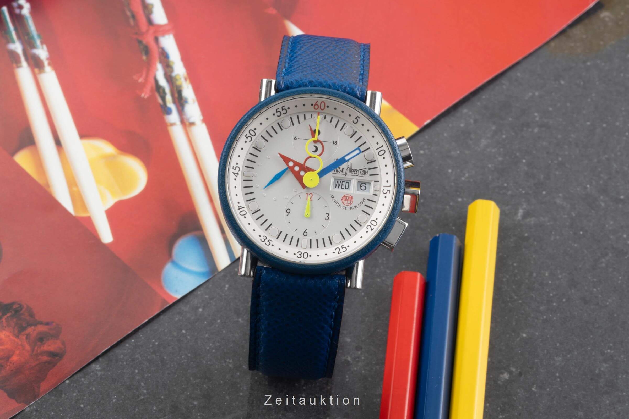 Alain Silberstein Krono Bauhaus chronograph Steel / rubber automatic men's watch Krono Bauhaus  LP: 5600EUR Limited  [2405276] - Image 3