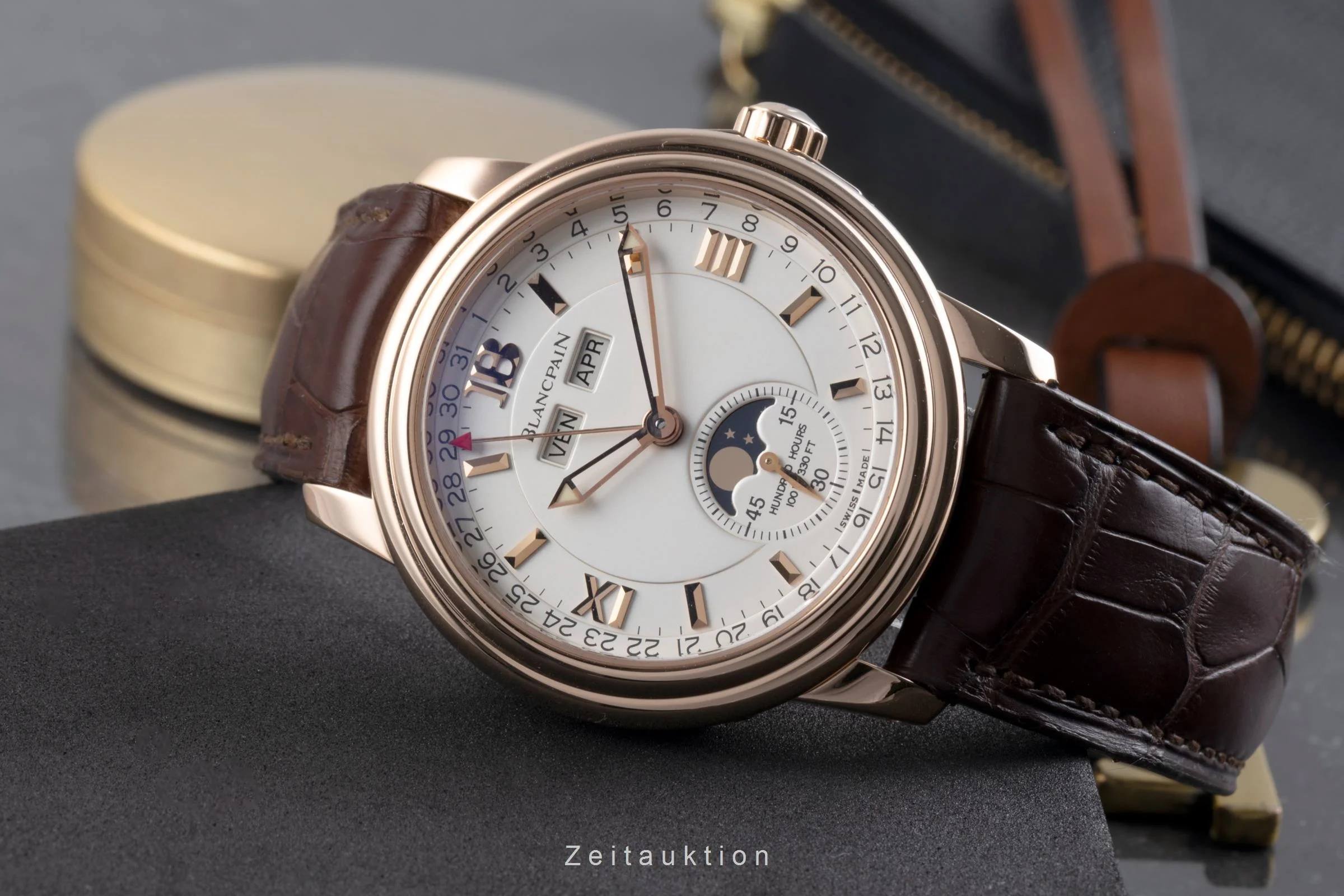 Blancpain Leman 18 ct red gold automatic men's watch 3563-3642 Limited  [2506482] - Image 3