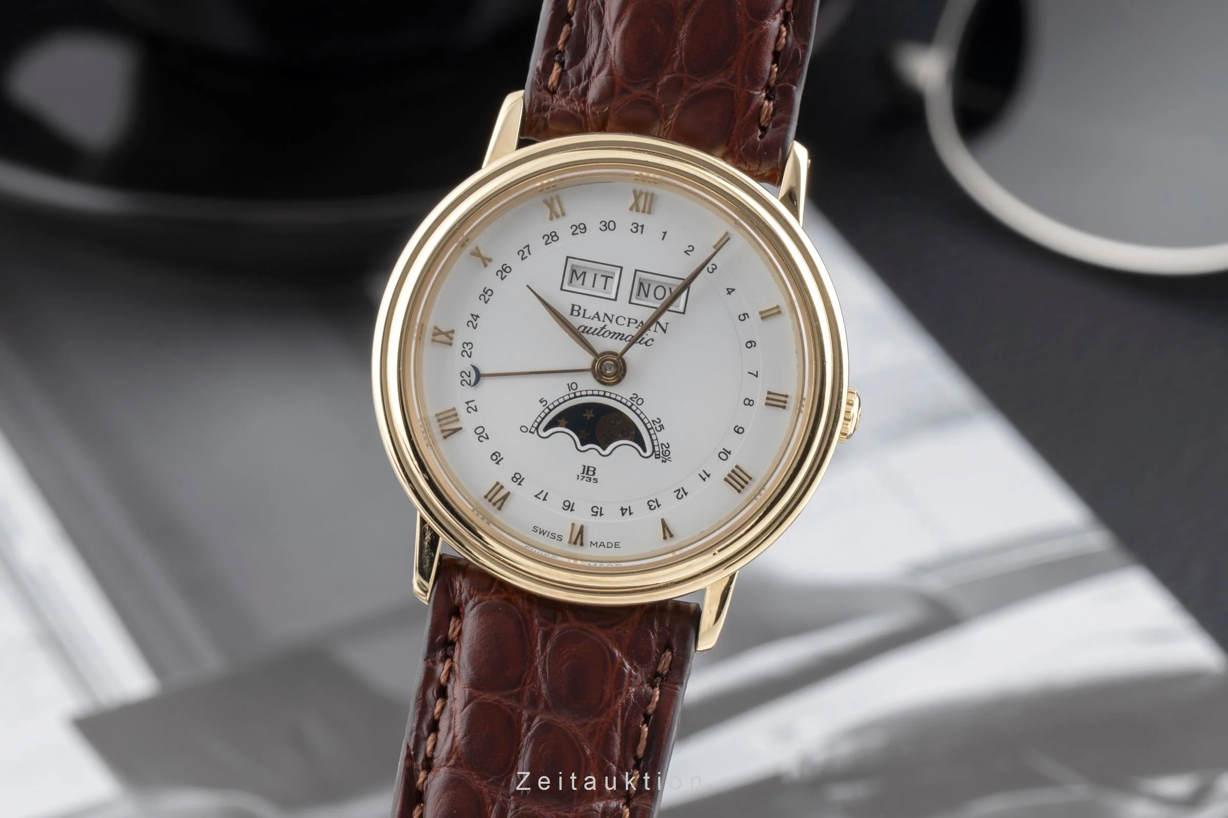 Blancpain Villeret 18 ct gold automatic men's watch 6595-1418  [2503426] - Image 2