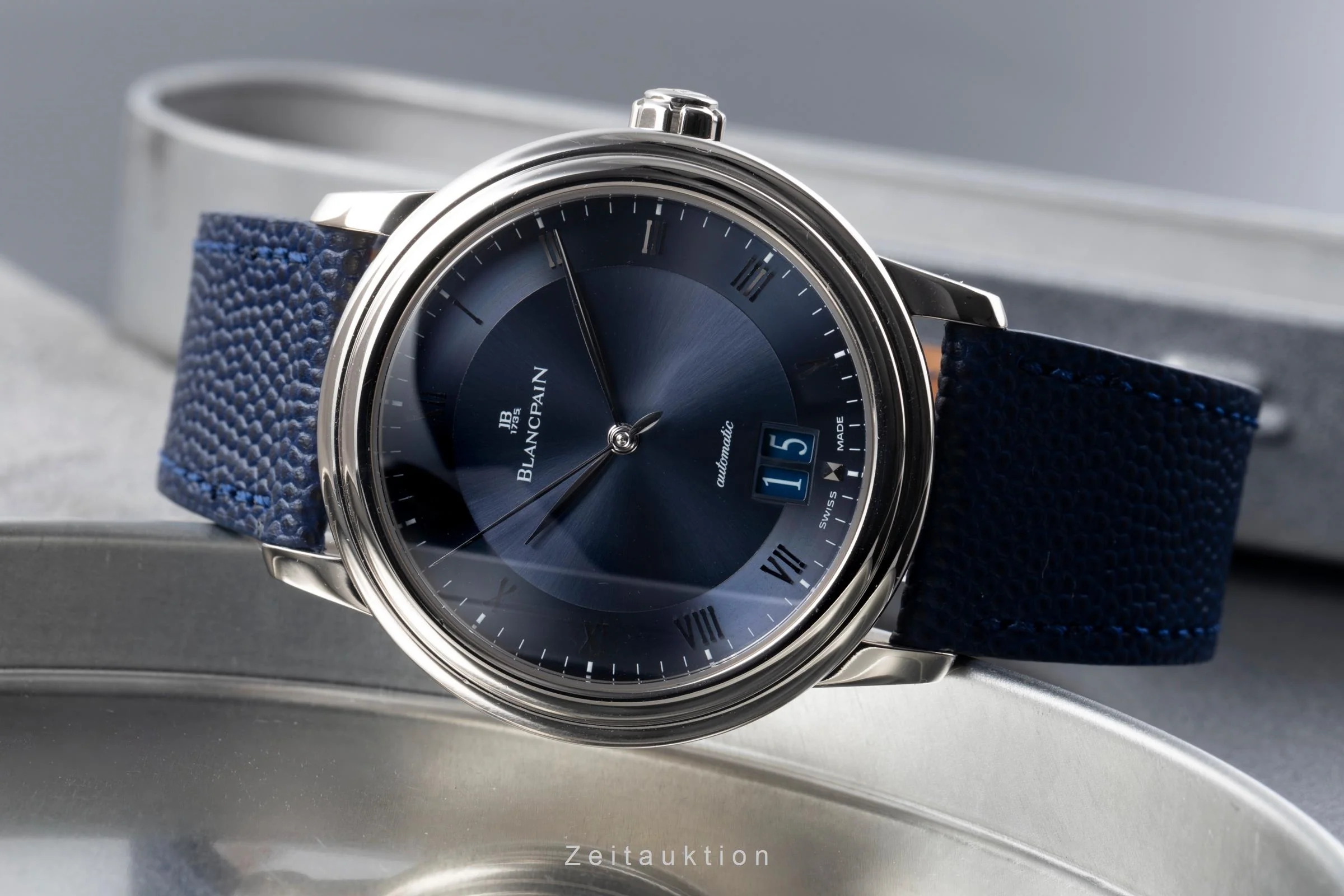 Blancpain Villeret 18 ct white gold automatic men's watch 6850-1540-55  [2506931] - Image 3