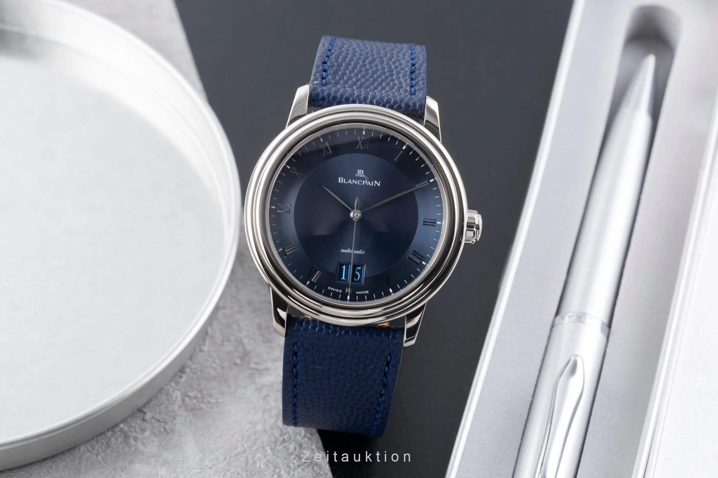 Blancpain Villeret 18 ct white gold automatic men's watch 6850-1540-55  [2506931] - Image 4