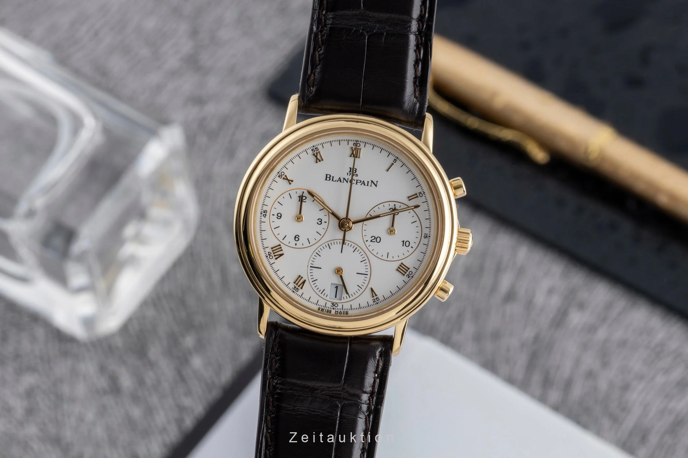 Blancpain Villeret chronograph 18 ct gold automatic men's watch 1185.1418.55  [2502654] - Image 2