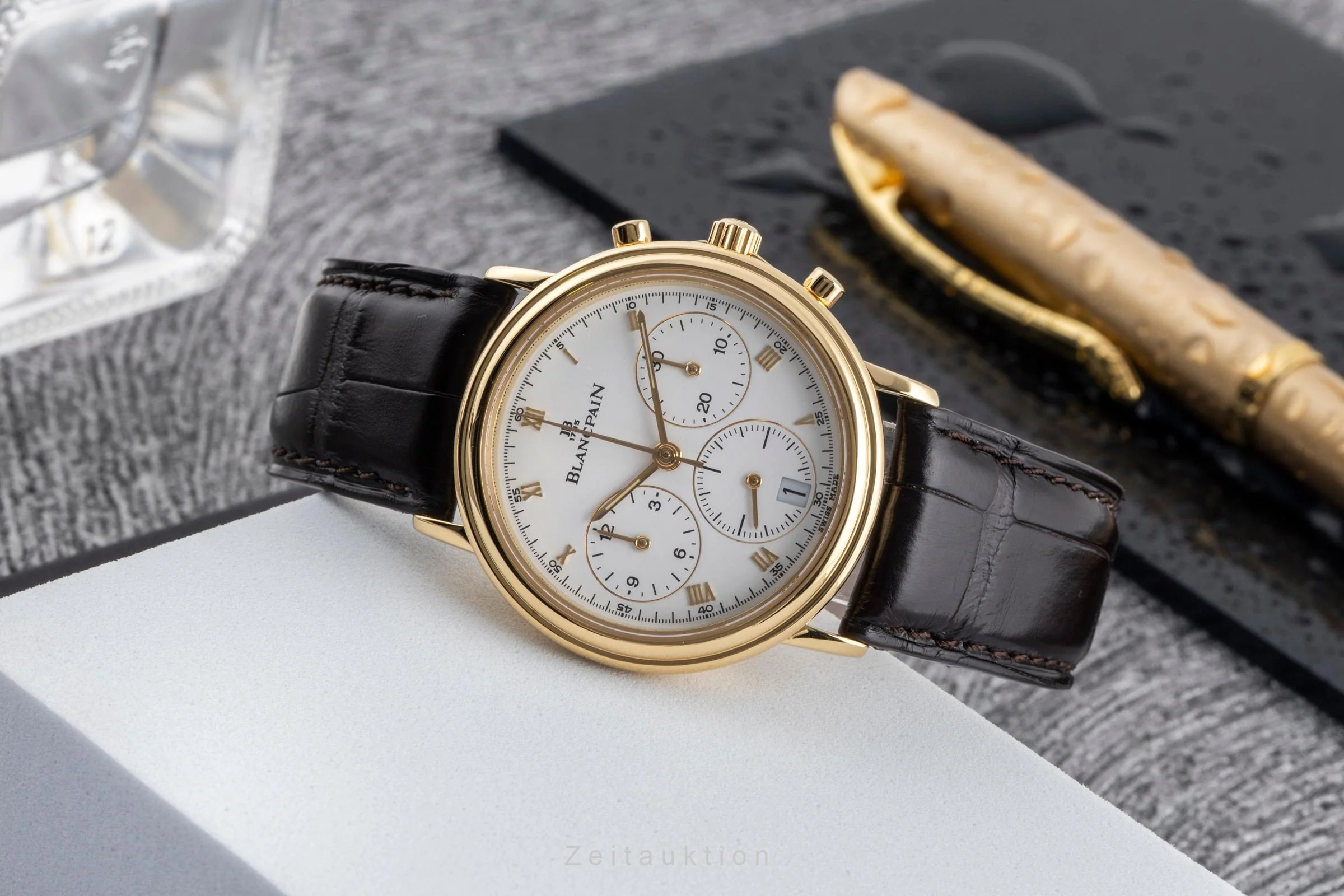 Blancpain Villeret chronograph 18 ct gold automatic men's watch 1185.1418.55  [2502654] - Image 3
