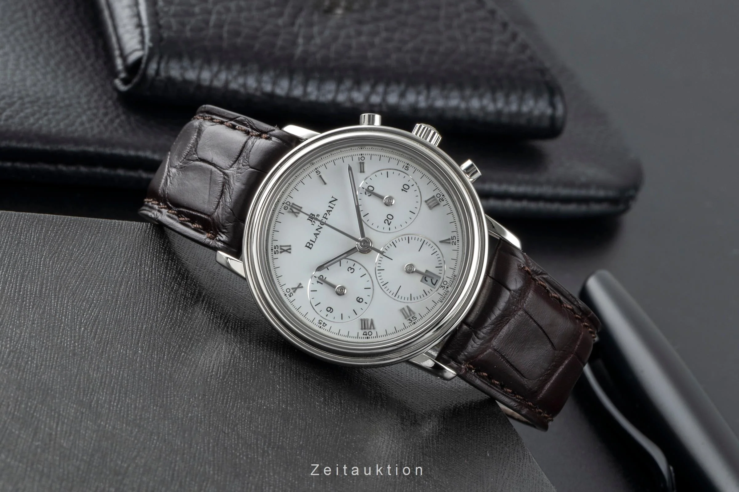 Blancpain Villeret chronograph steel automatic men's watch 1185-1127  [2507401] - Image 3