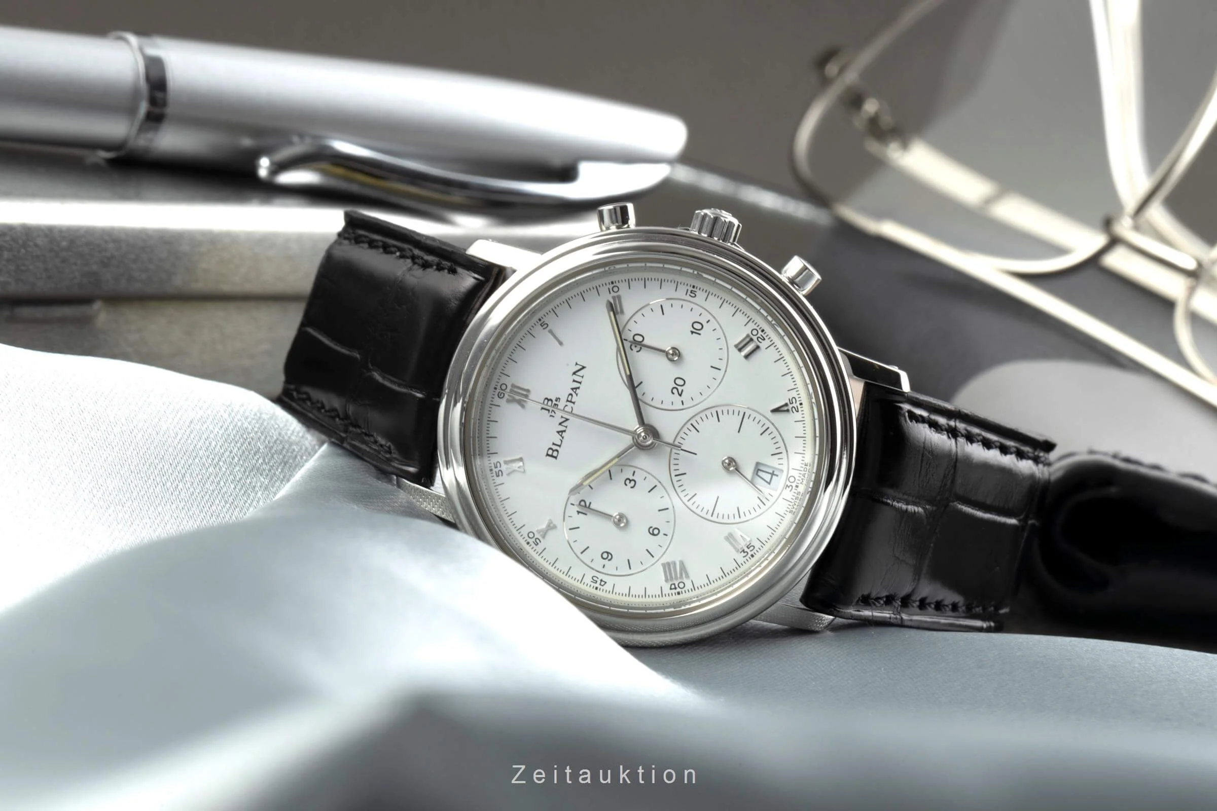 Blancpain Villeret chronograph steel automatic men's watch 1185-1127-55  [2403255] - Image 2