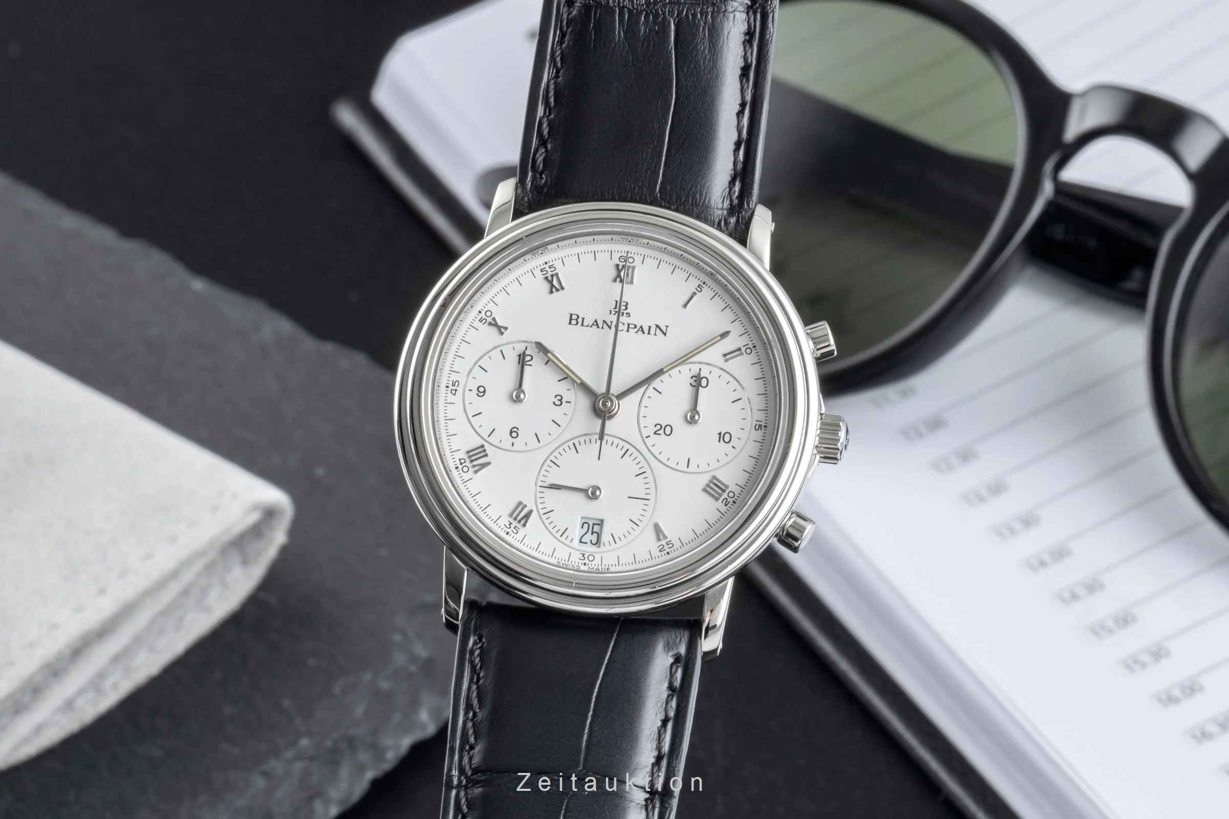 Blancpain Villeret chronograph steel manual winding men's watch 1180-1127  [2507389] - Image 2