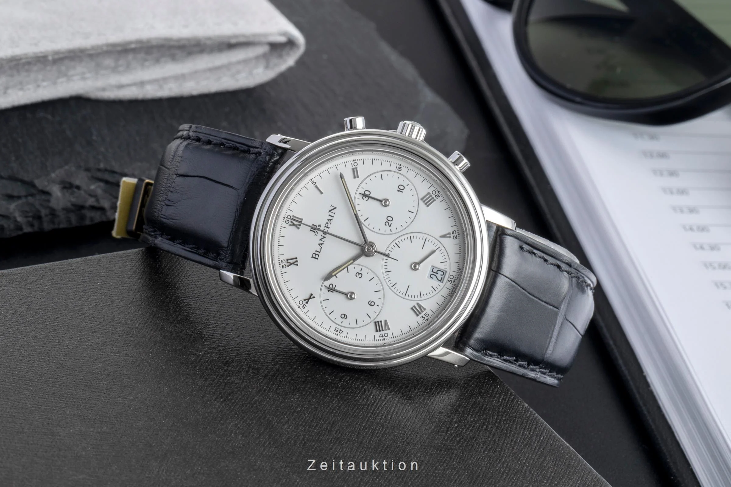 Blancpain Villeret chronograph steel manual winding men's watch 1180-1127  [2507389] - Image 3