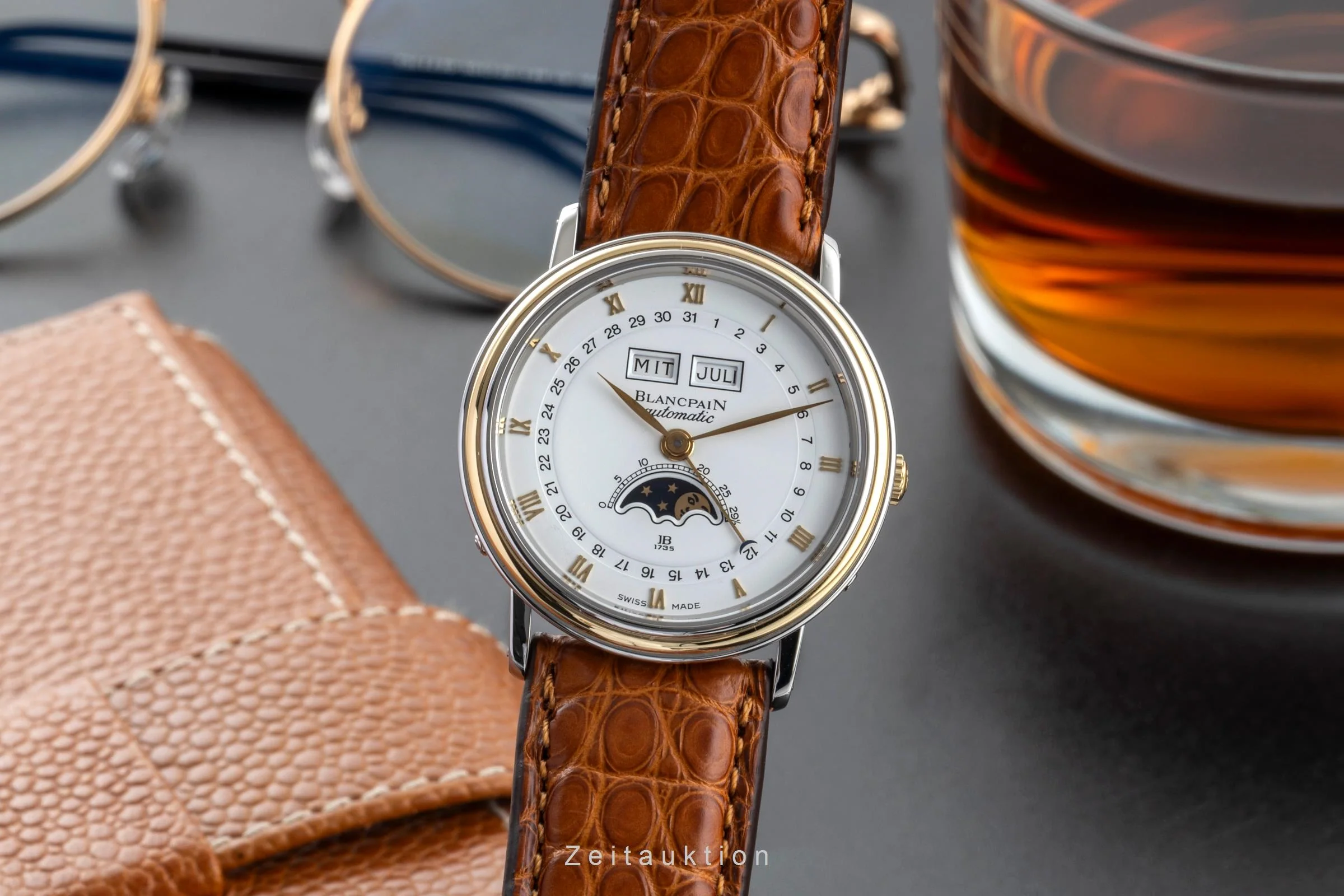 Blancpain Villeret steel / gold automatic men's watch 6595  [2600983] - Image 2