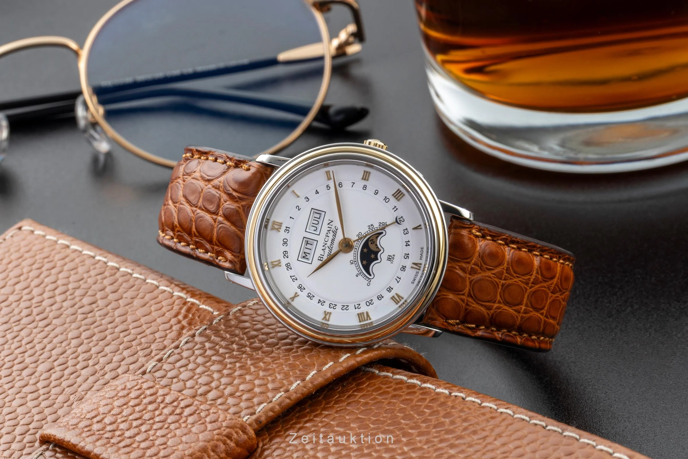 Blancpain Villeret steel / gold automatic men's watch 6595  [2600983] - Image 3