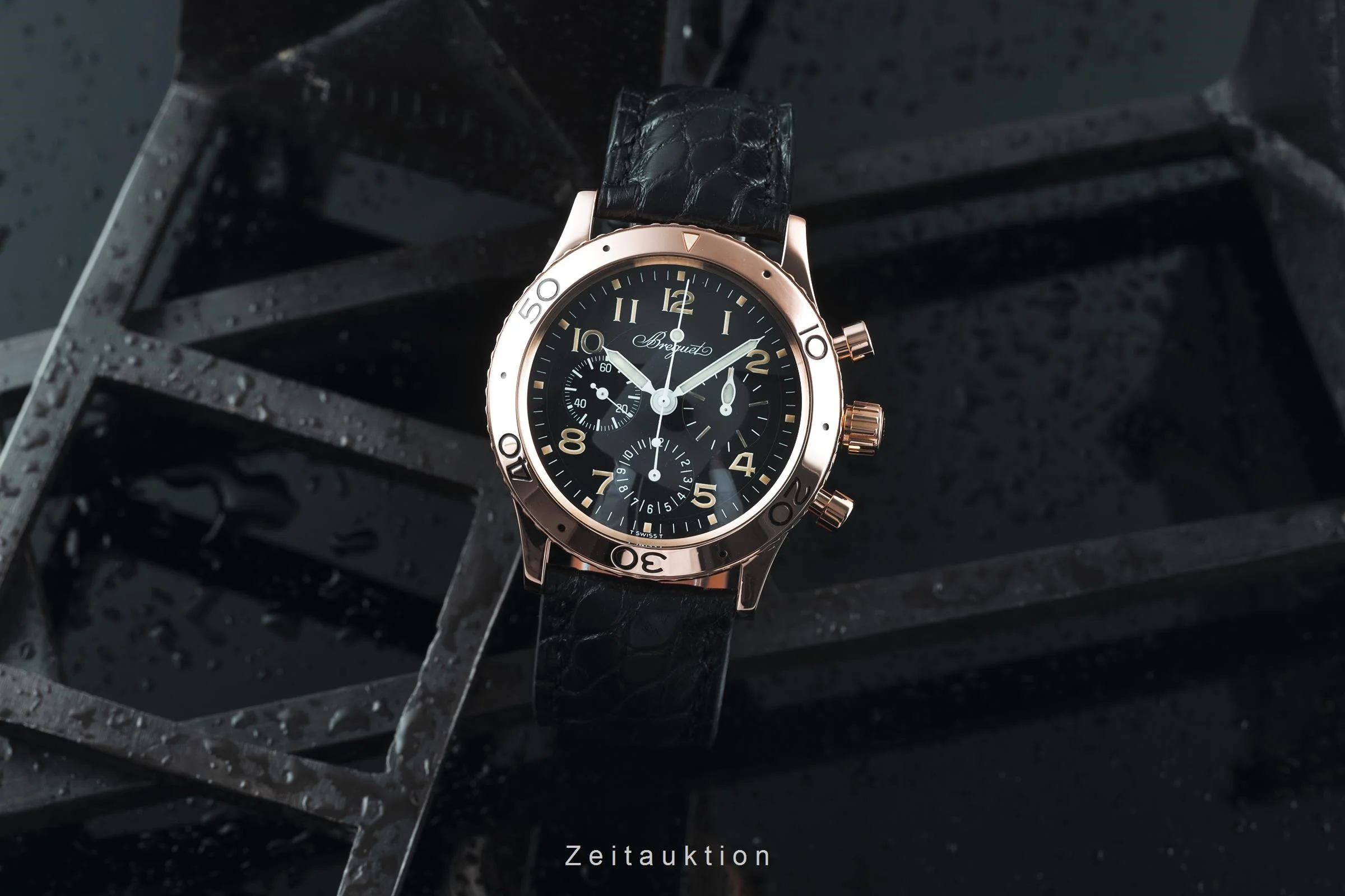 Breguet Type XX chronograph 18 ct red gold automatic men's watch 3800  [2203498] - Image 3