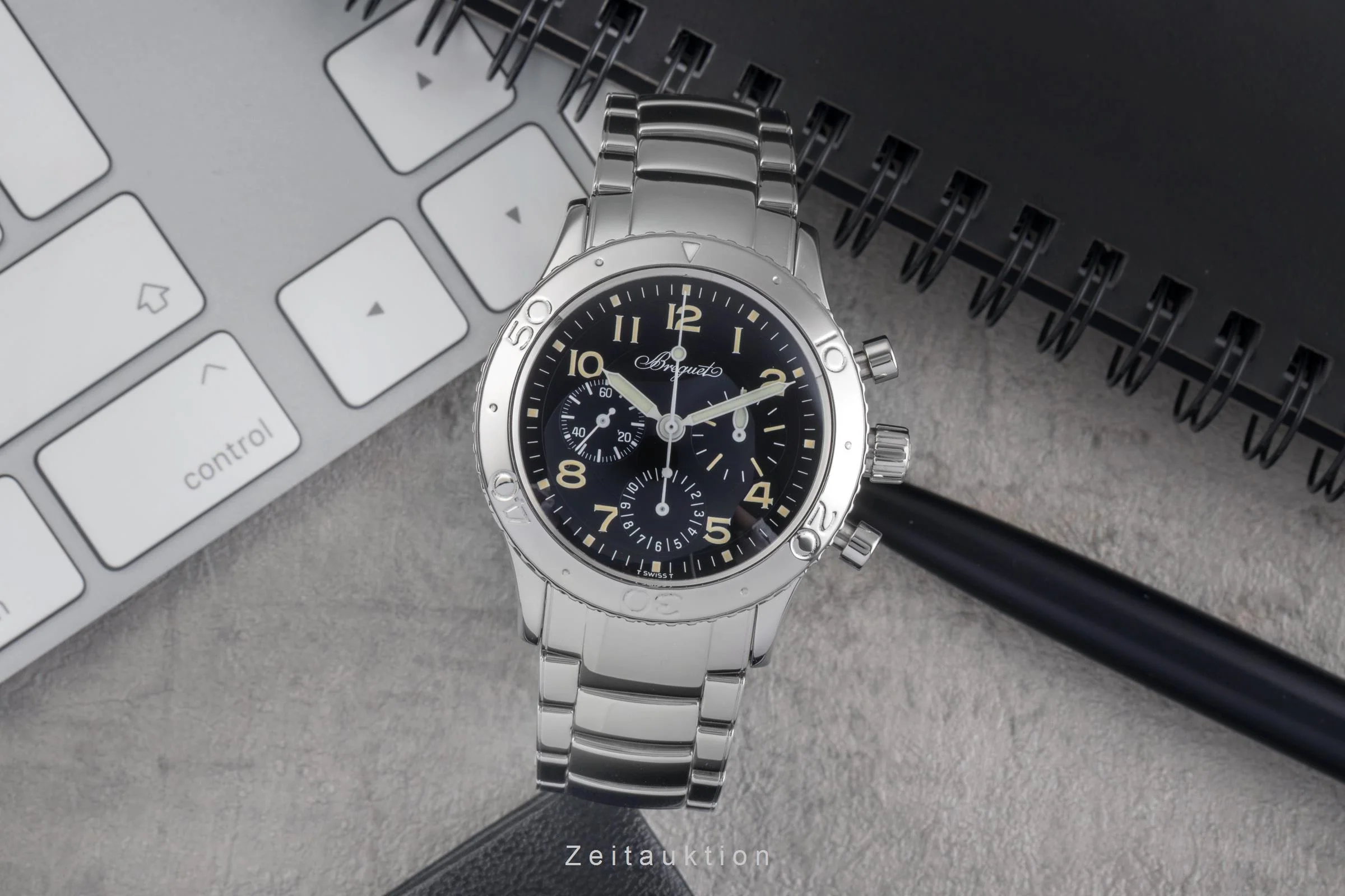 Breguet Type XX chronograph steel automatic men's watch 3800  [2503502] - Image 4