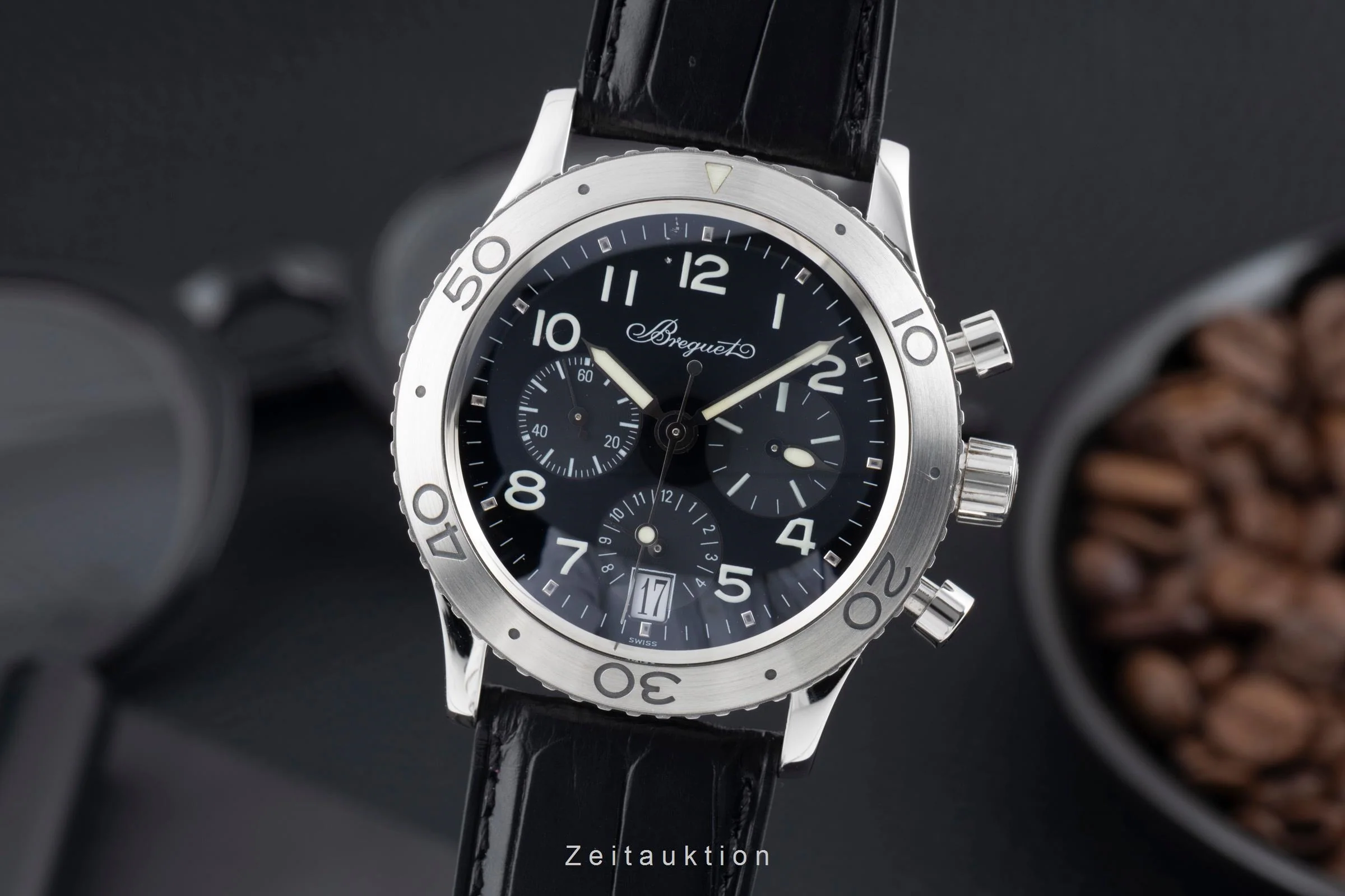 Breguet Type XX chronograph steel automatic men's watch 3820  [2600609] - Image 2