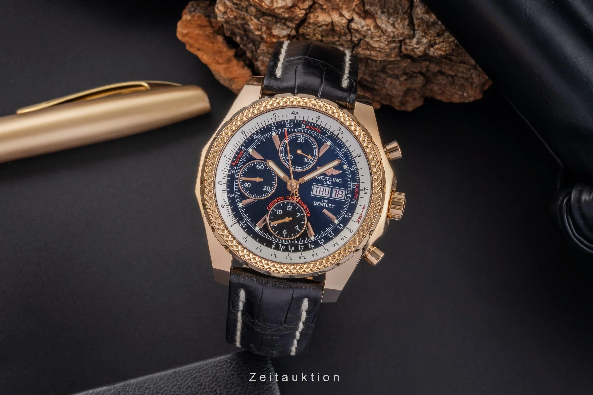 Breitling Bentley GT chronograph 18 ct gold automatic men's watch H13363 Limited  [2505297] - Image 4