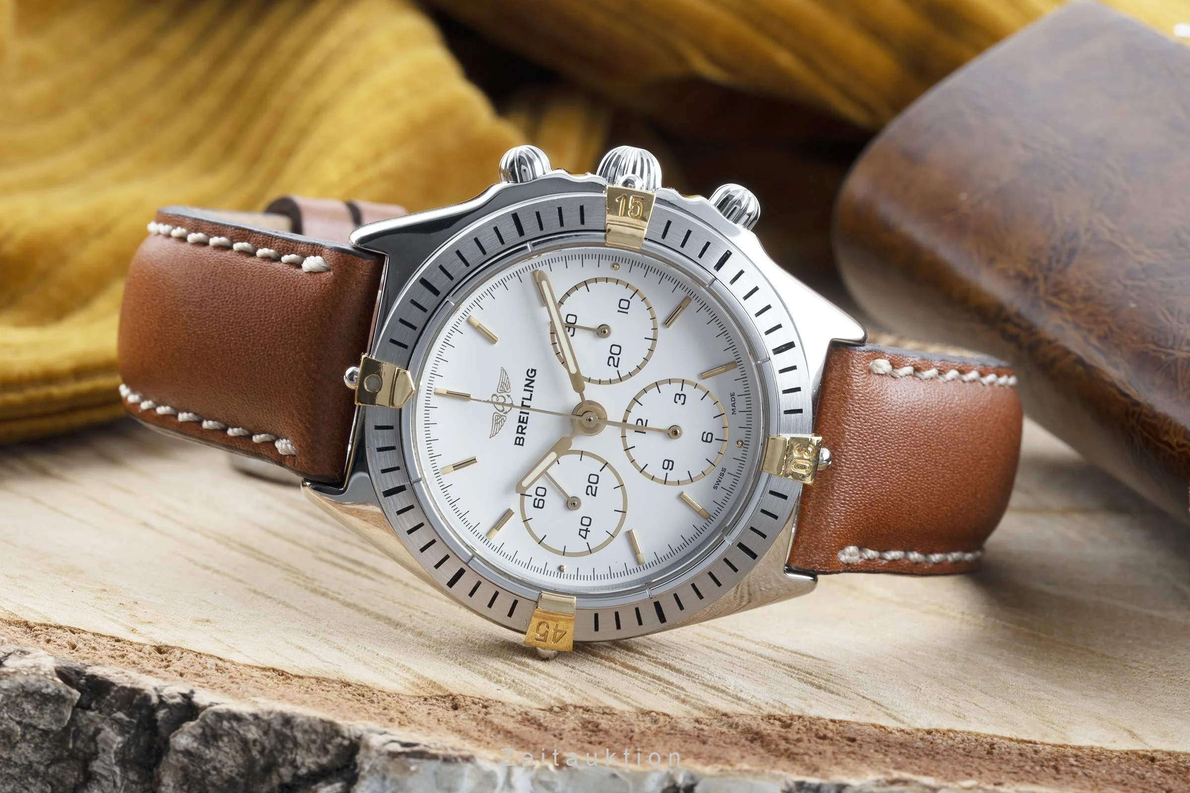 Breitling Callisto chronograph steel / gold manual winding men's watch B11047  [2203623] - Image 2
