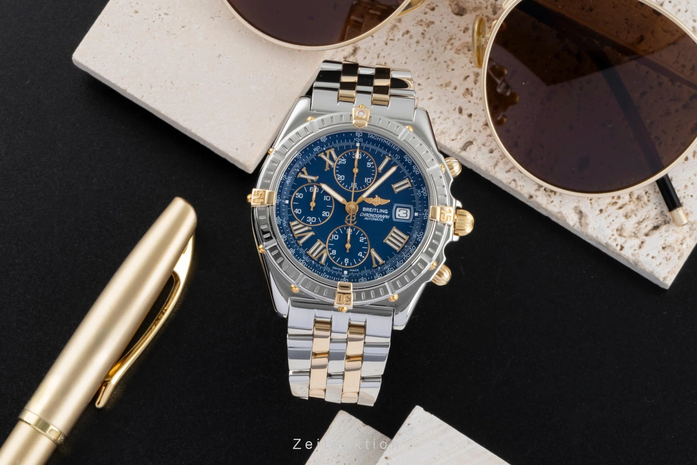Breitling Crosswind chronograph steel / gold automatic men's watch B13055  [2506738] - Image 4