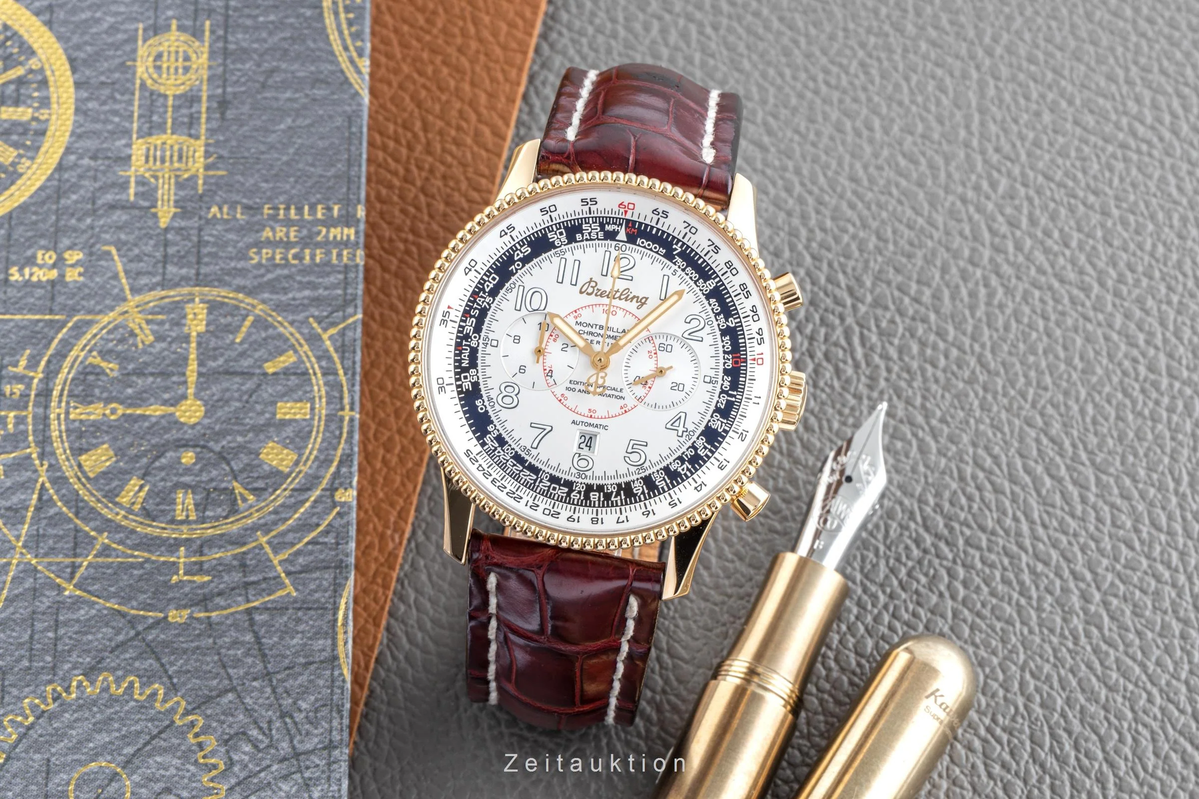 Breitling Montbrillant chronograph 18 ct gold automatic men's watch K35330 Limited  [2205225] - Image 2
