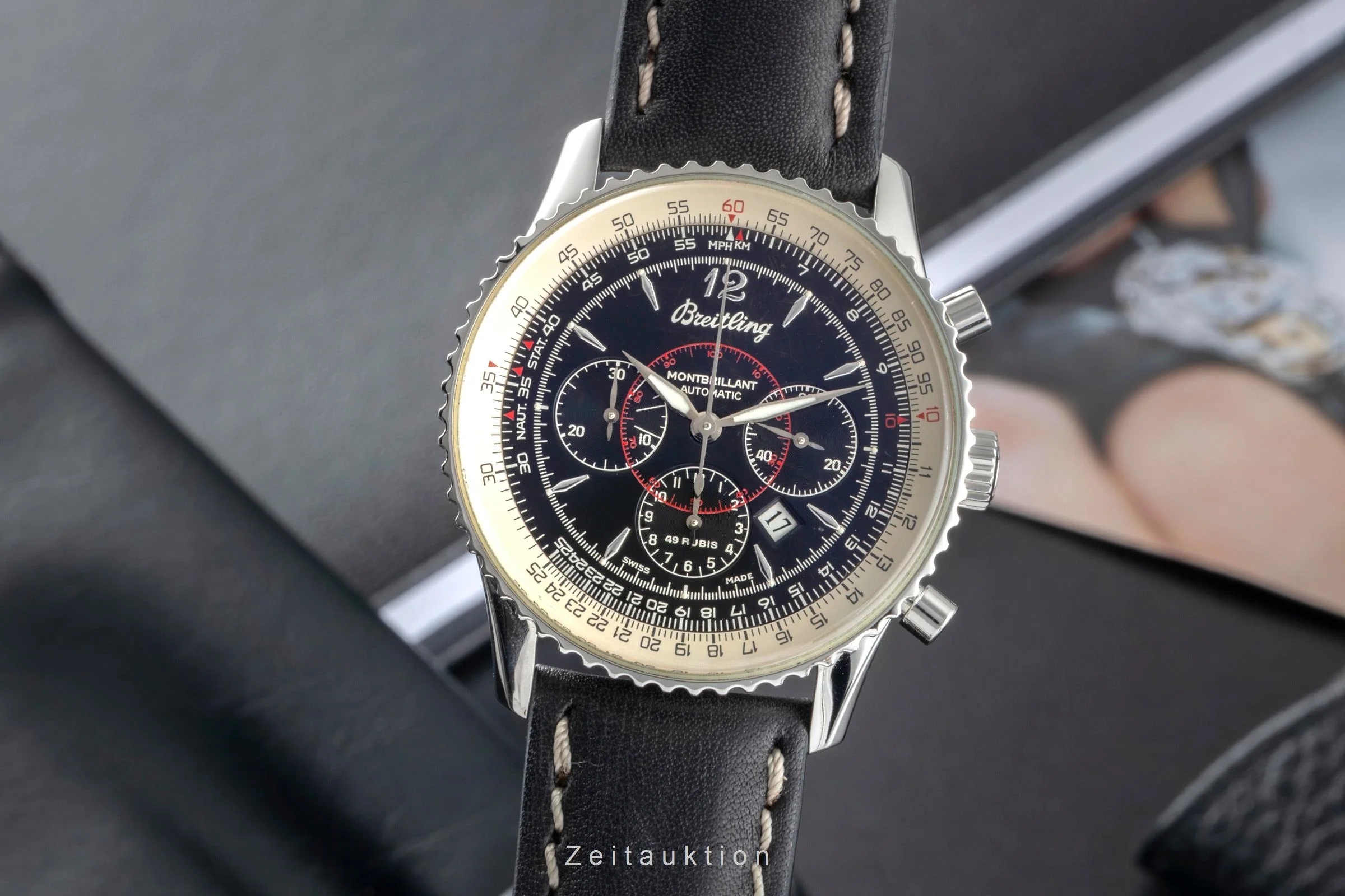 Breitling Montbrillant chronograph steel automatic men's watch A41030  [2505543] - Image 2