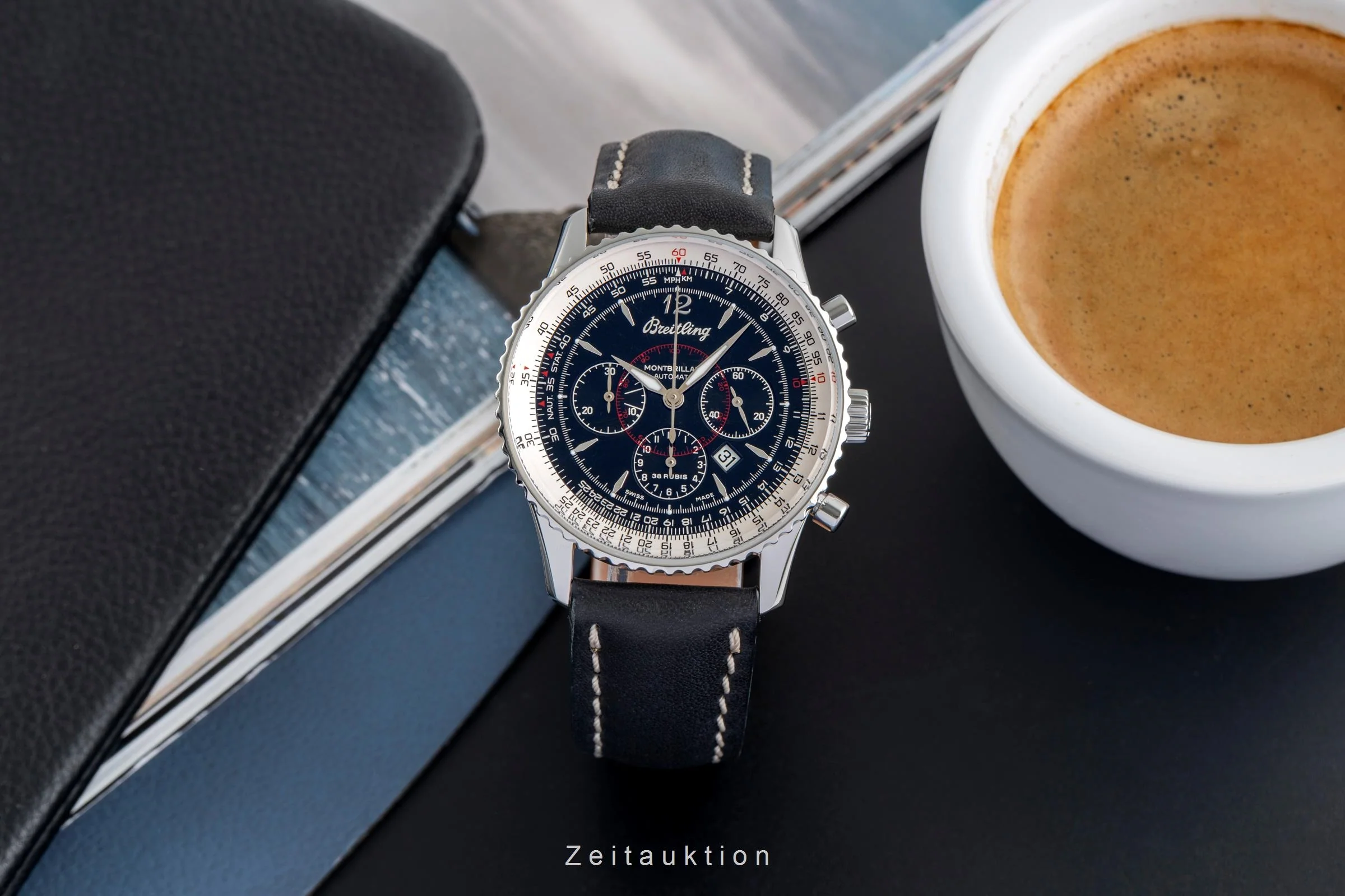 Breitling Montbrillant chronograph steel automatic men's watch A41330  [2504374] - Image 4