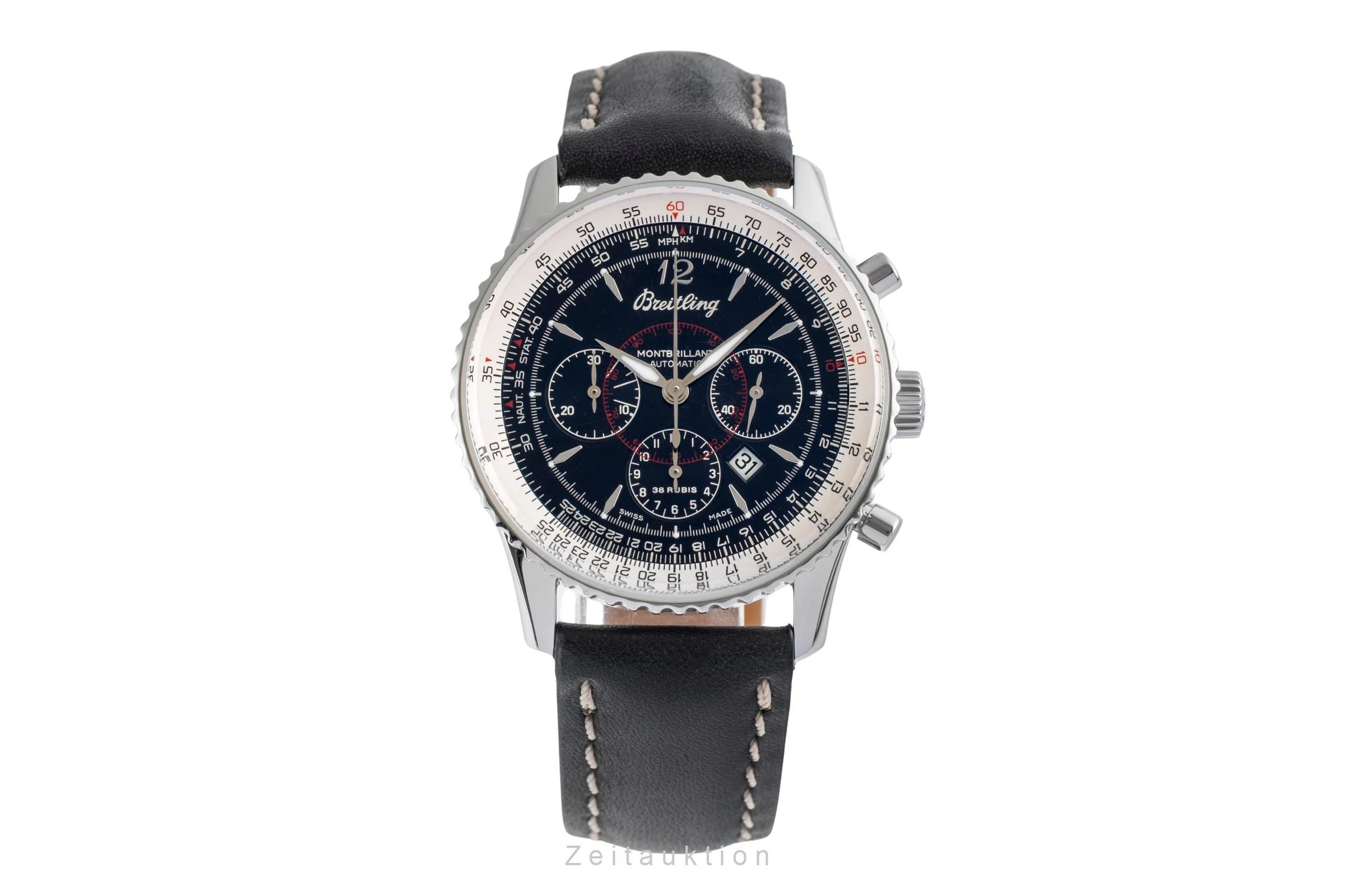 Breitling Montbrillant chronograph steel automatic men's watch A41330  [2504374] - Image 5
