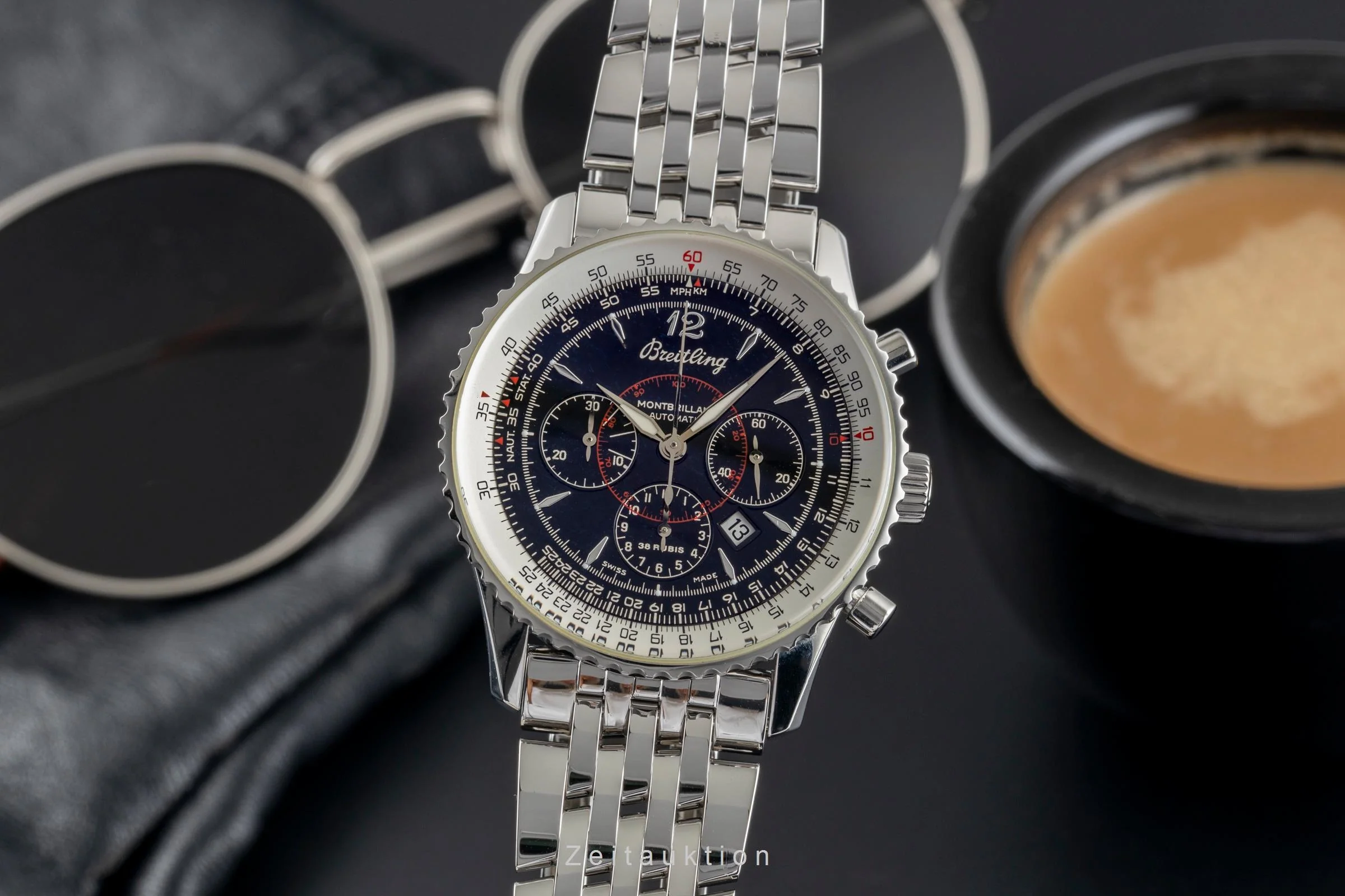Breitling Montbrillant chronograph steel automatic men's watch A41330  A414B08NP  [2503512] - Image 2