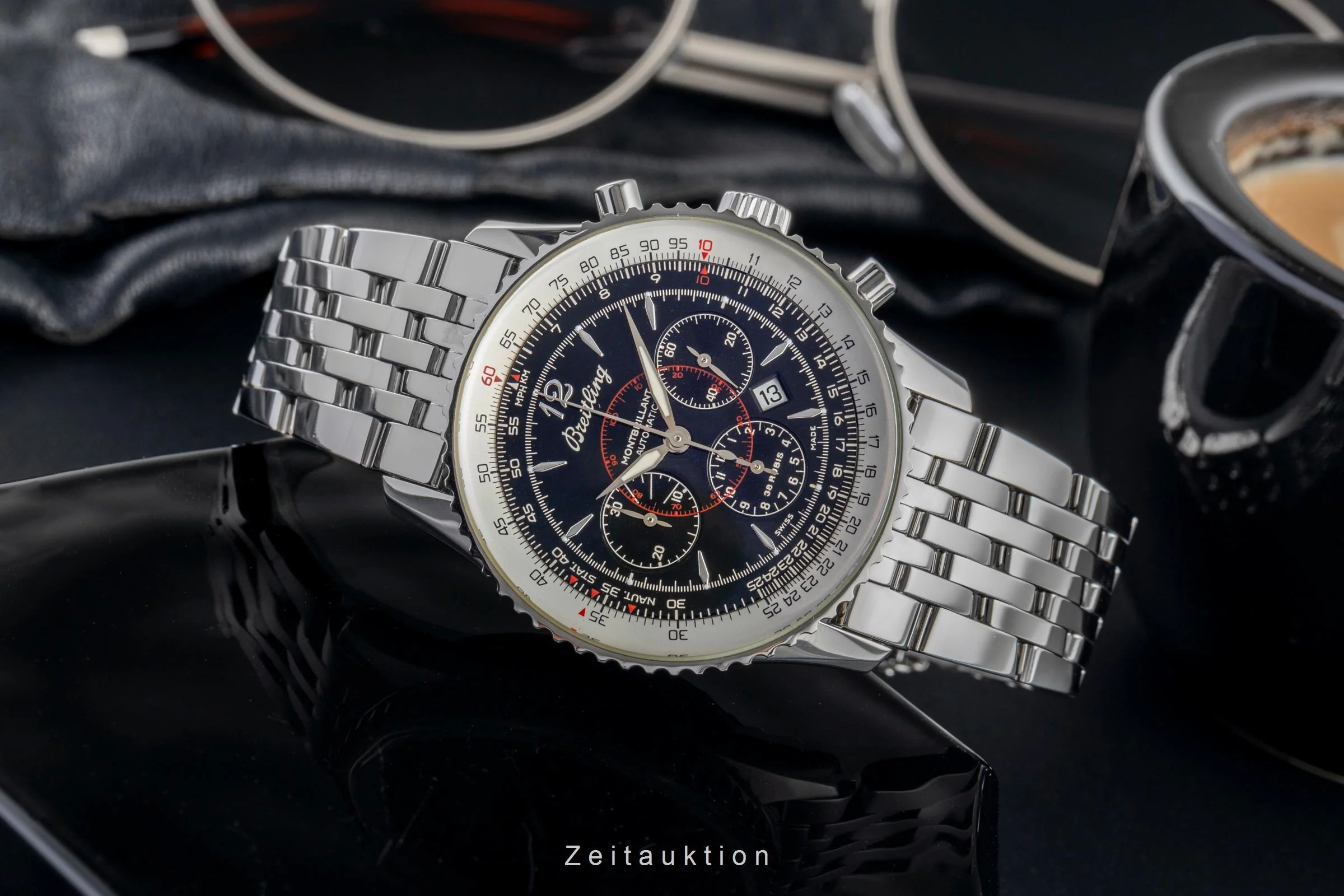 Breitling Montbrillant chronograph steel automatic men's watch A41330  A414B08NP  [2503512] - Image 3