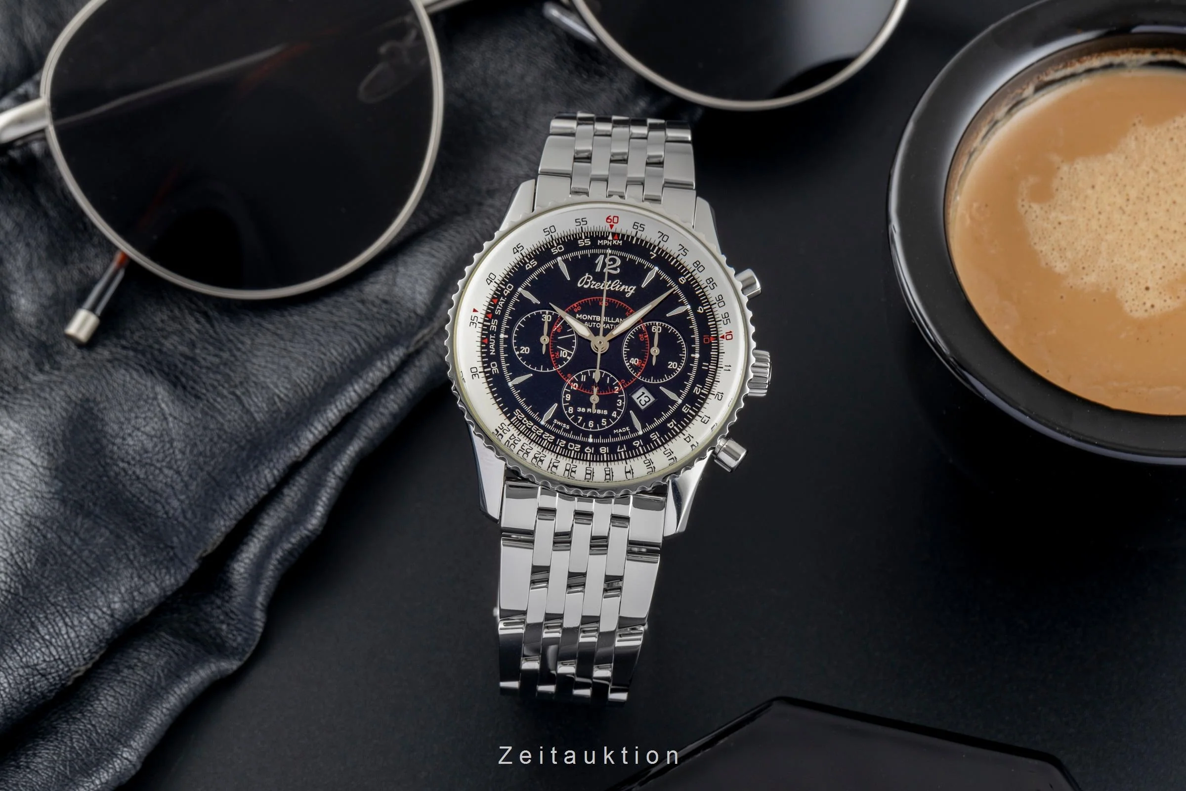Breitling Montbrillant chronograph steel automatic men's watch A41330  A414B08NP  [2503512] - Image 4
