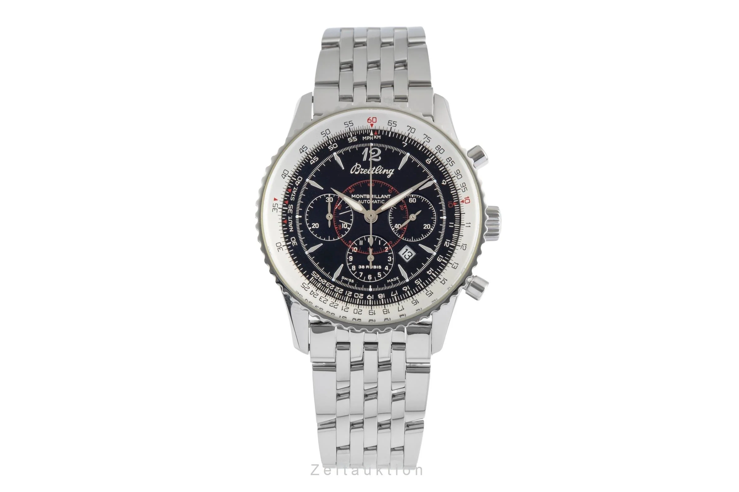 Breitling Montbrillant chronograph steel automatic men's watch A41330  A414B08NP  [2503512] - Image 5