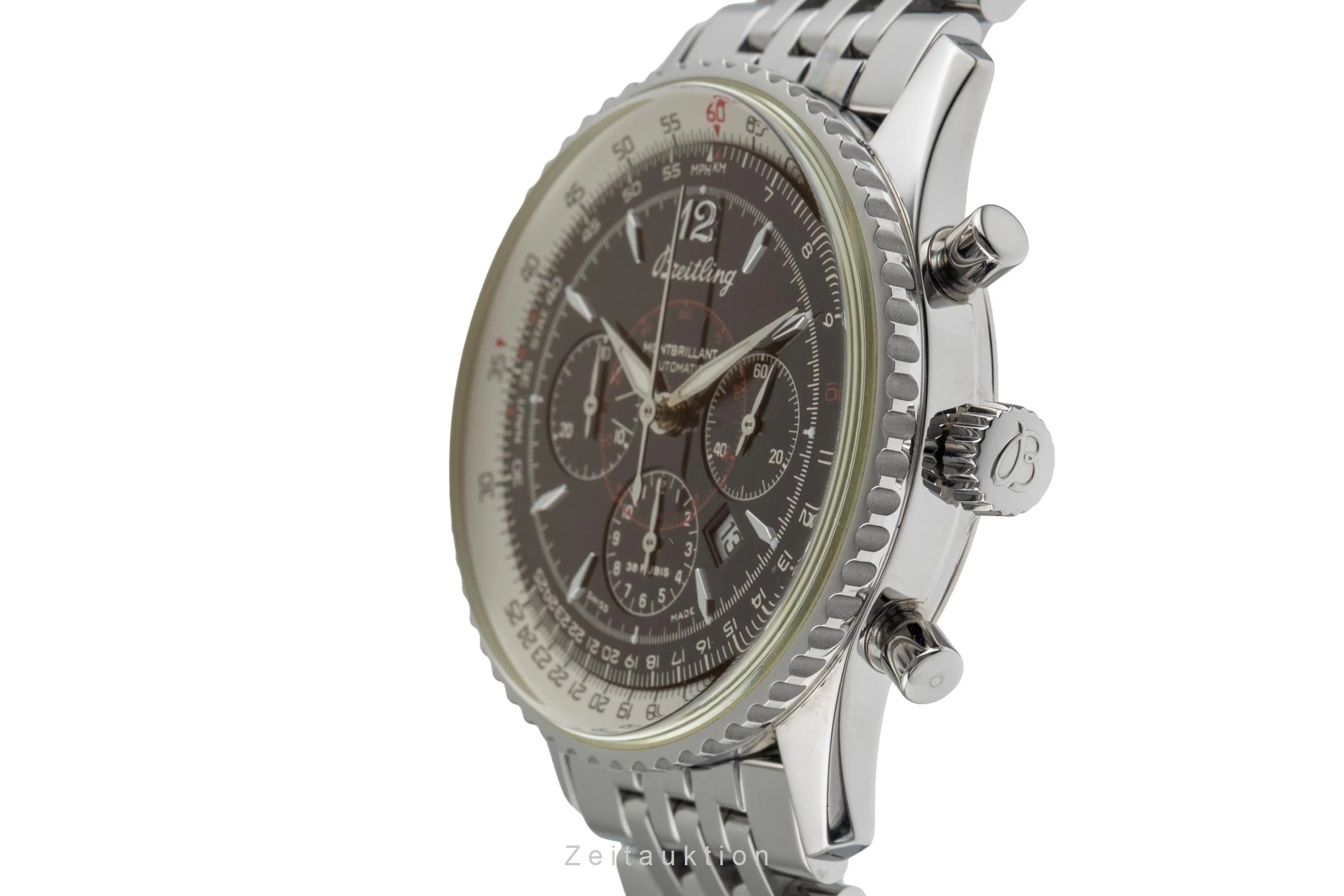 Breitling Montbrillant chronograph steel automatic men's watch A41330  A414B08NP  [2503512] - Image 7
