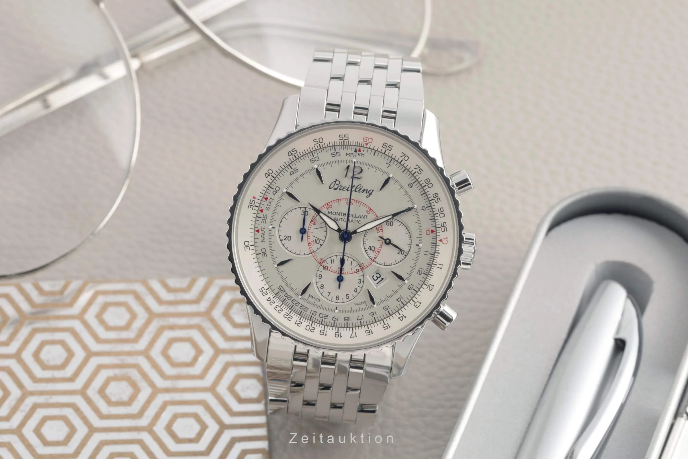 Breitling Montbrillant chronograph steel automatic men's watch A4137012/G789 LP: 9300EUR  [2501408] - Image 4