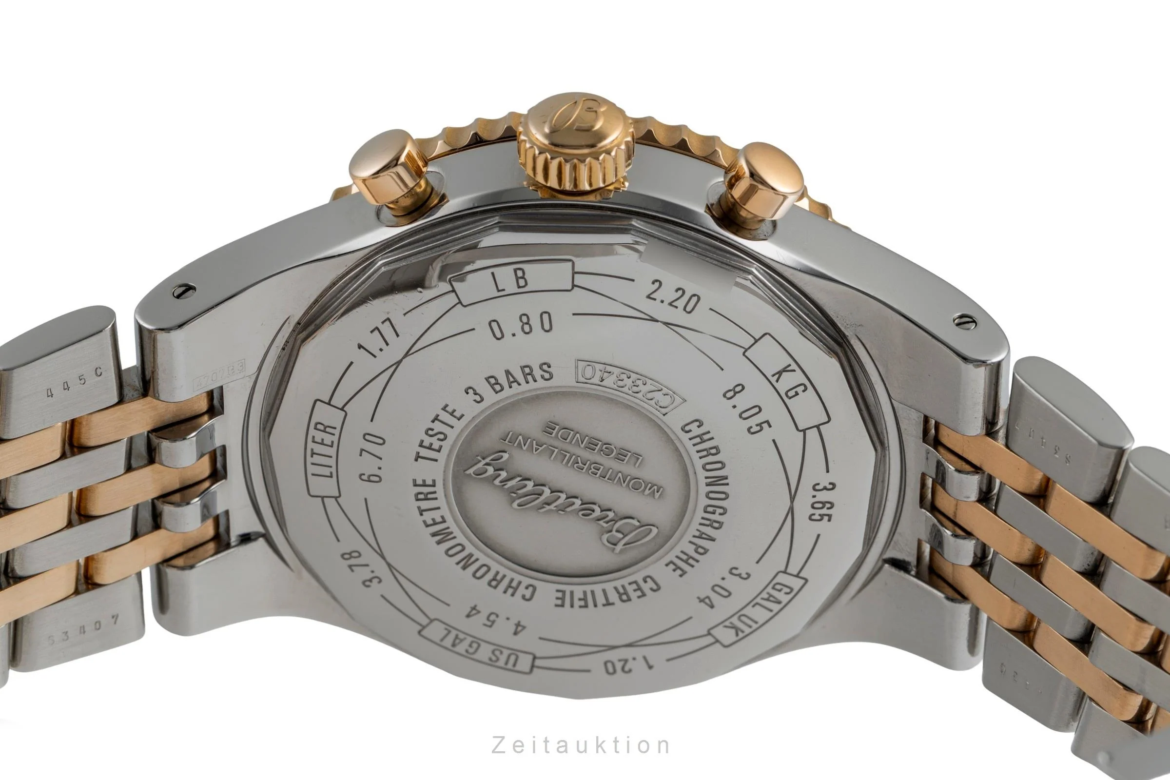Breitling Montbrillant chronograph steel / gold automatic men's watch C23340  [2504807] - Image 11