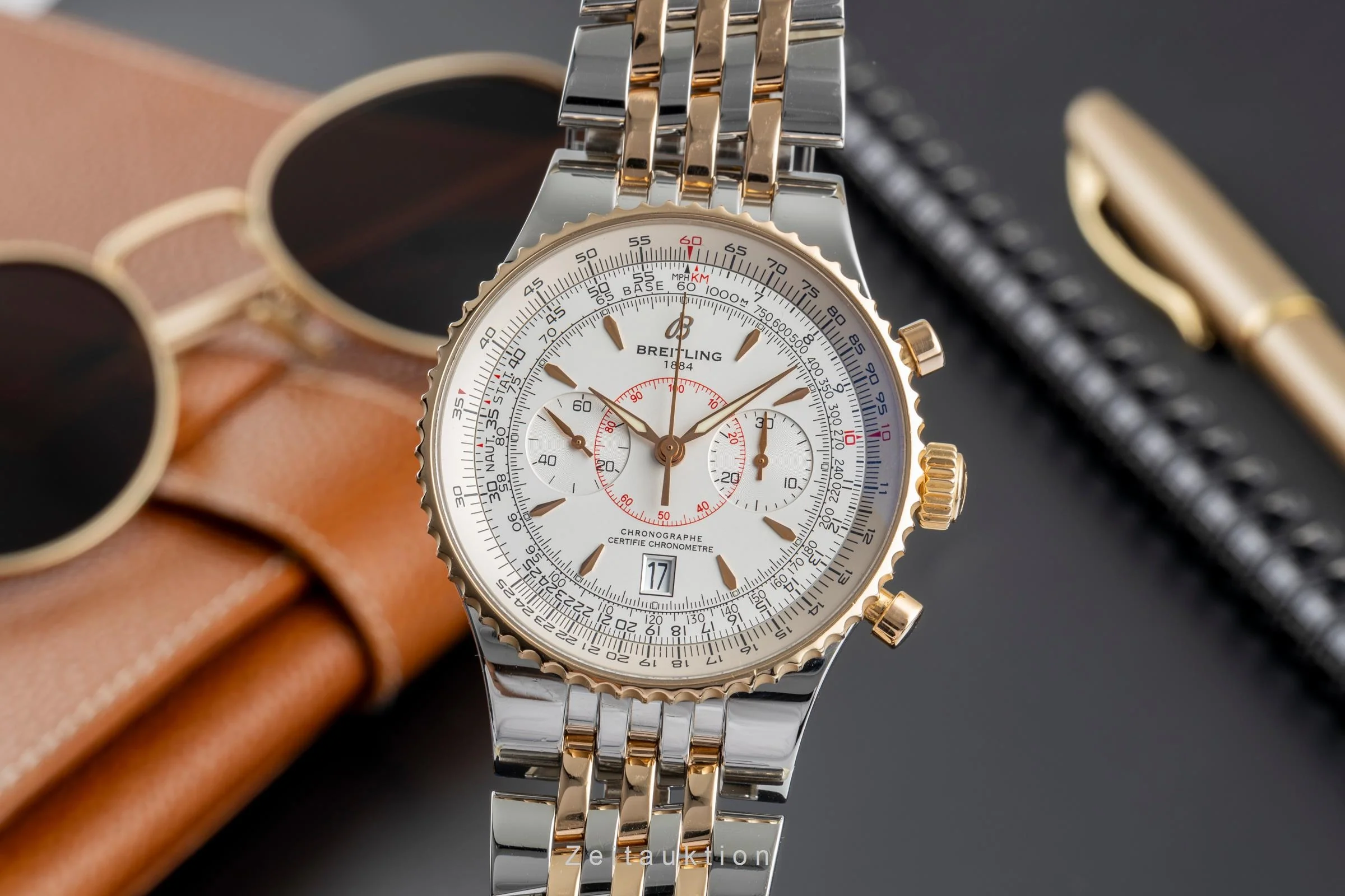 Breitling Montbrillant chronograph steel / gold automatic men's watch C23340  [2504807] - Image 2