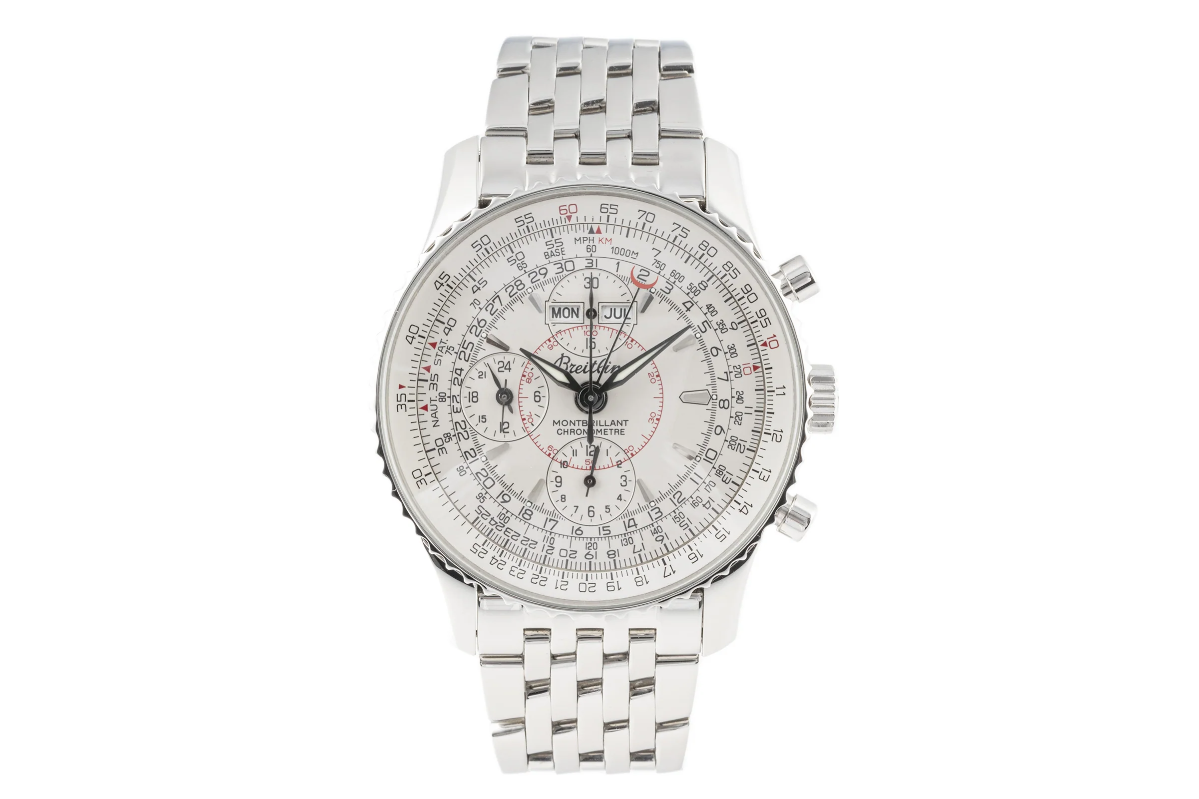 Breitling Montbrillant Datora  chronograph steel automatic men's watch A21330 LP: 9150EUR  [2207325] - Image 4