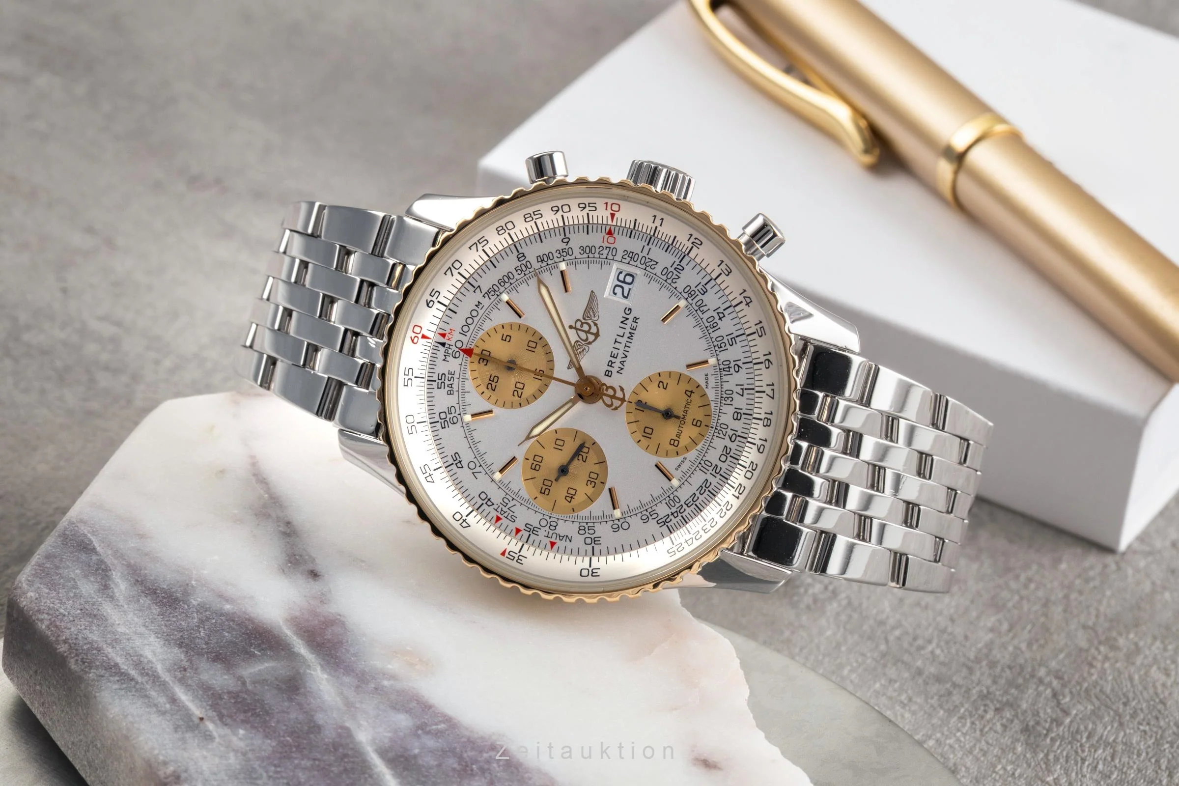 Breitling Navitimer chronograph steel / gold automatic men's watch D13322  [2503579] - Image 3