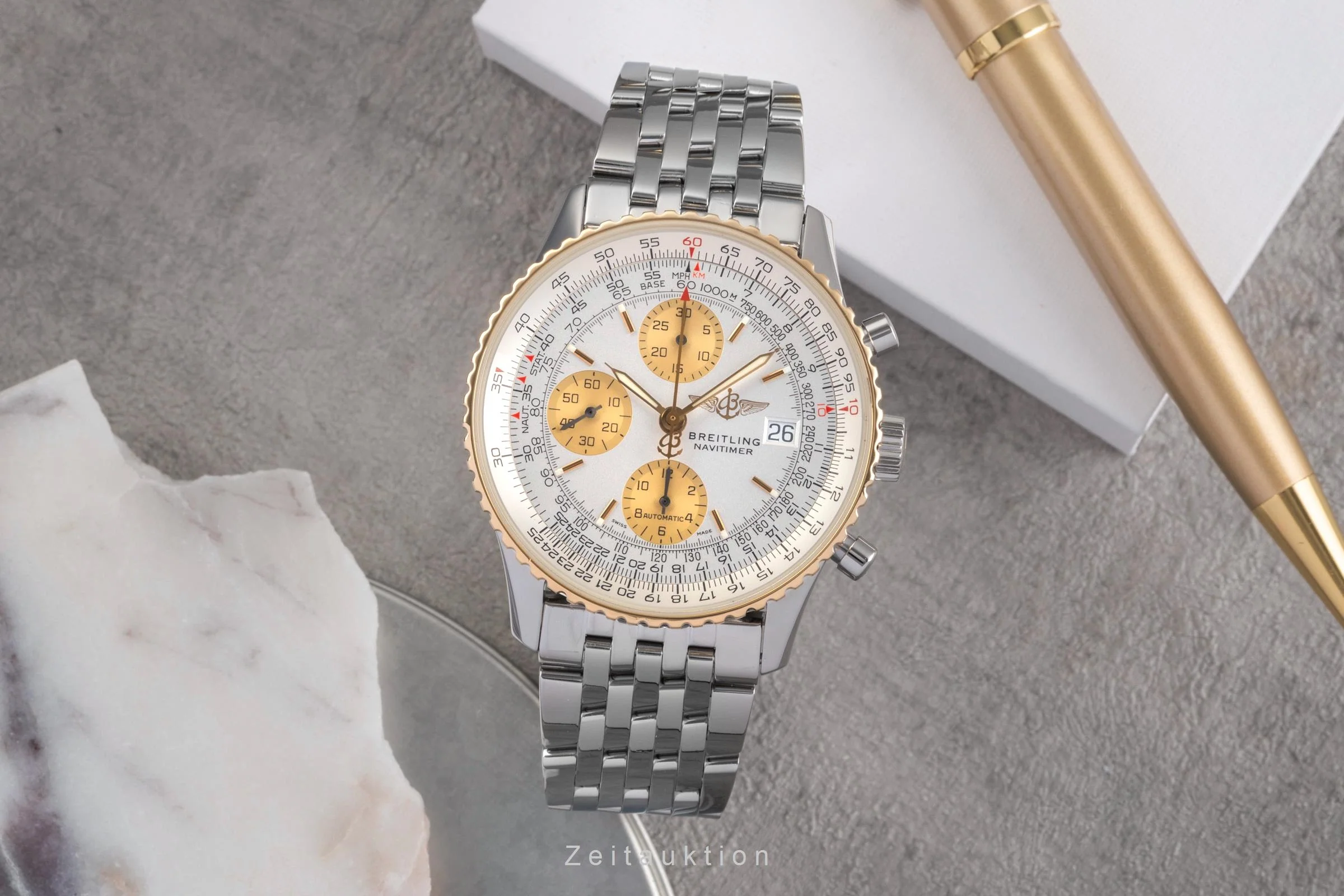 Breitling Navitimer chronograph steel / gold automatic men's watch D13322  [2503579] - Image 4