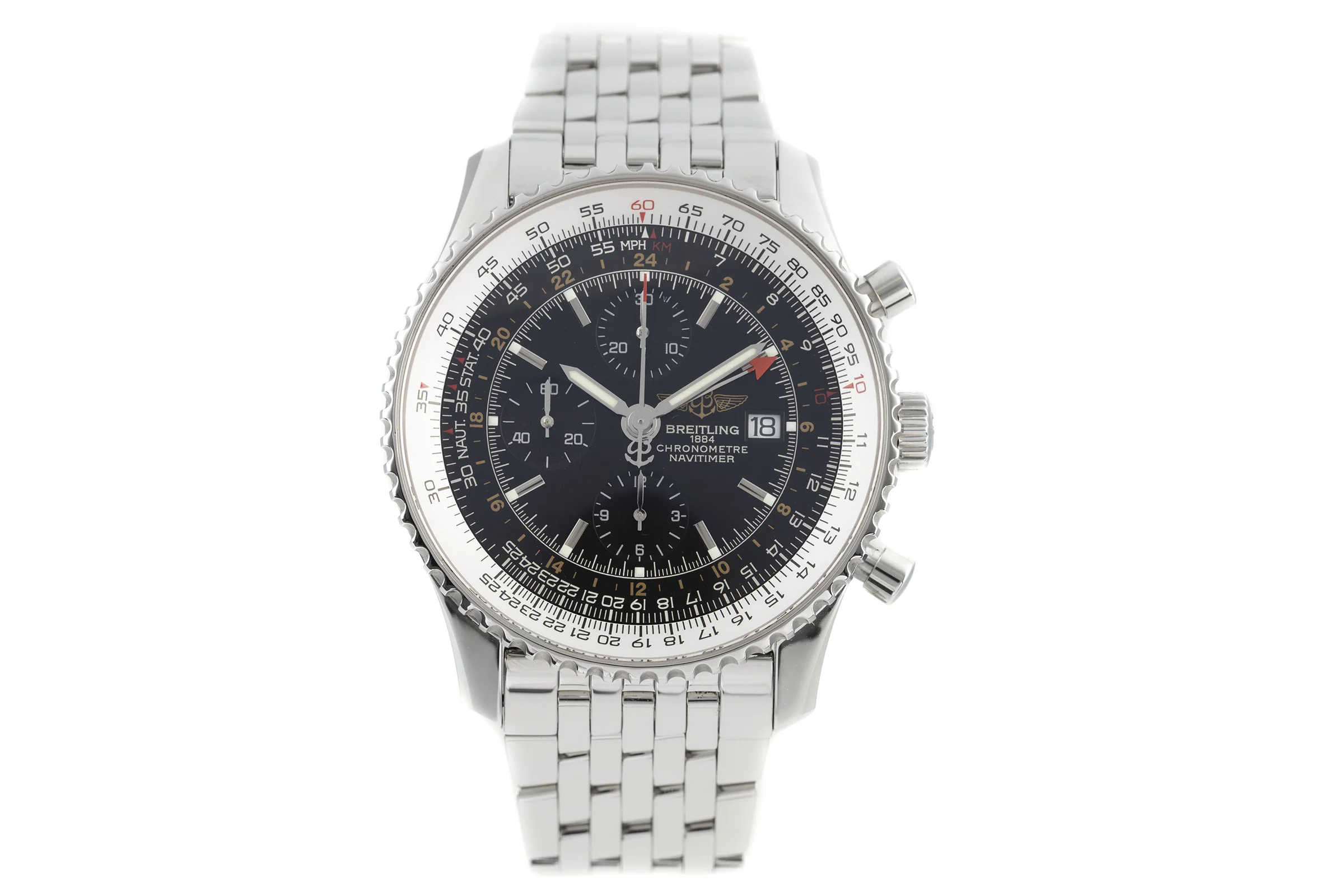 Breitling Navitimer World chronograph steel automatic men's watch A24322 LP: 6950EUR  [2109182] - Image 4