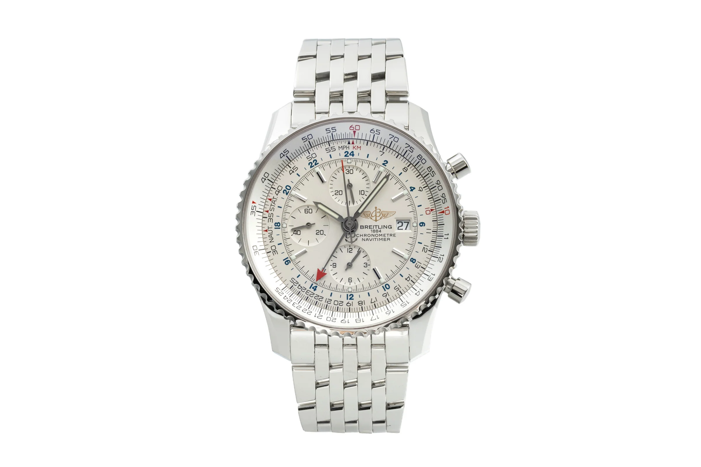 Breitling Navitimer World chronograph steel automatic men's watch A24322 LP: 6950EUR  [2205473] - Image 4