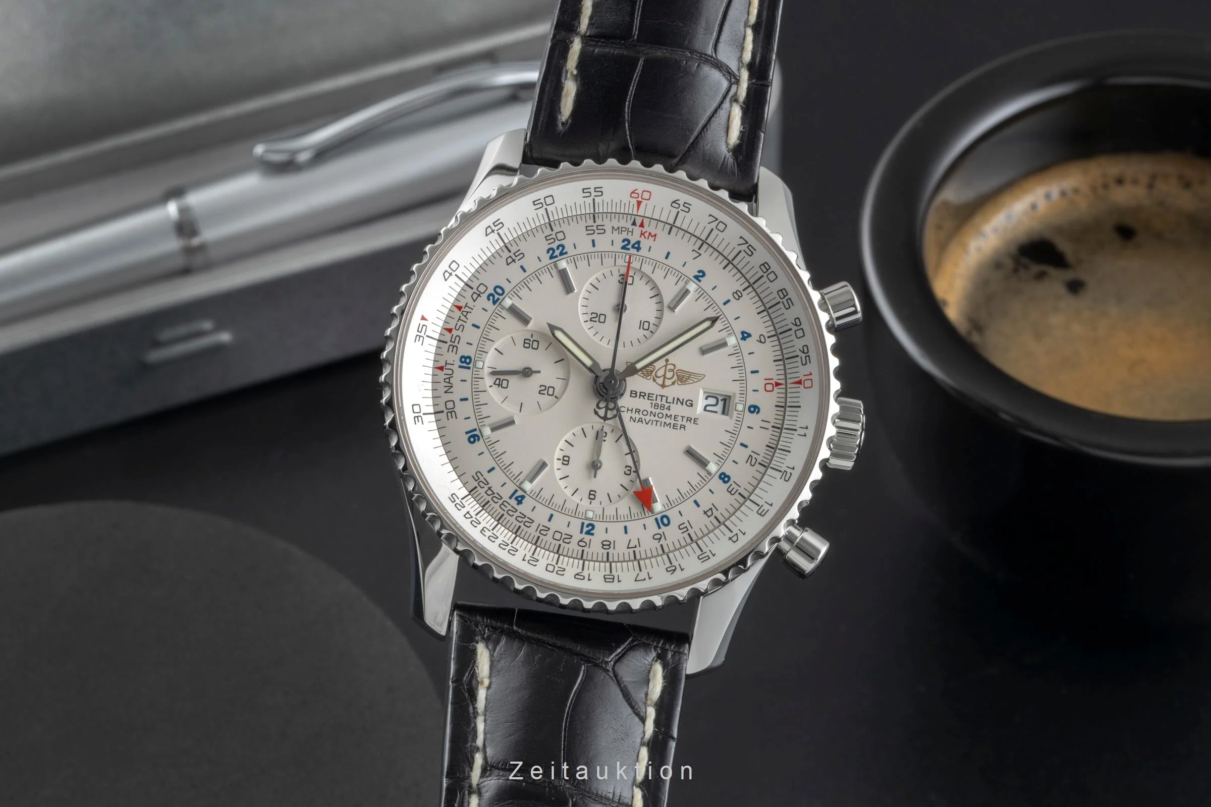 Breitling Navitimer World chronograph steel automatic men's watch A24322  [2505671] - Image 2