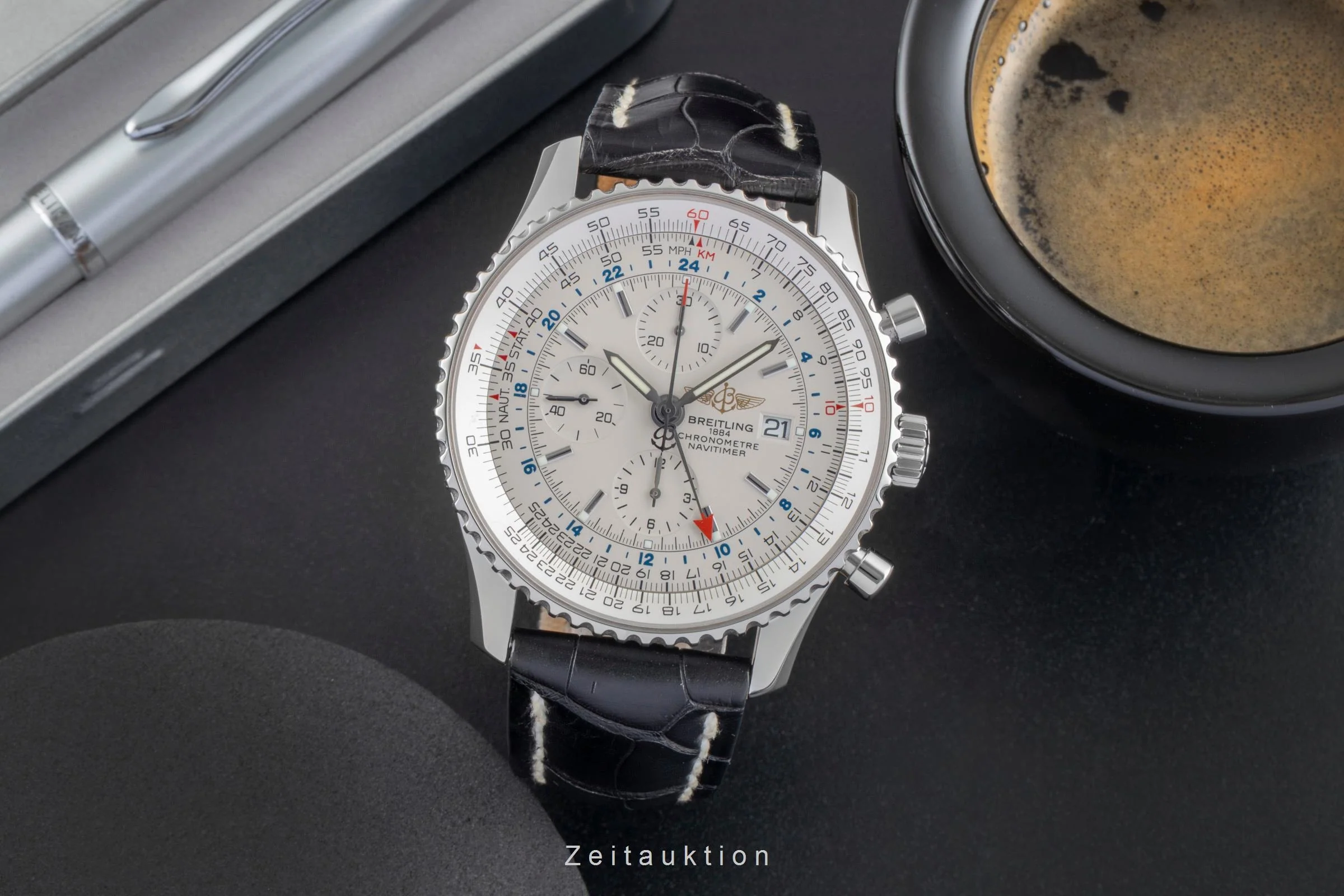 Breitling Navitimer World chronograph steel automatic men's watch A24322  [2505671] - Image 4