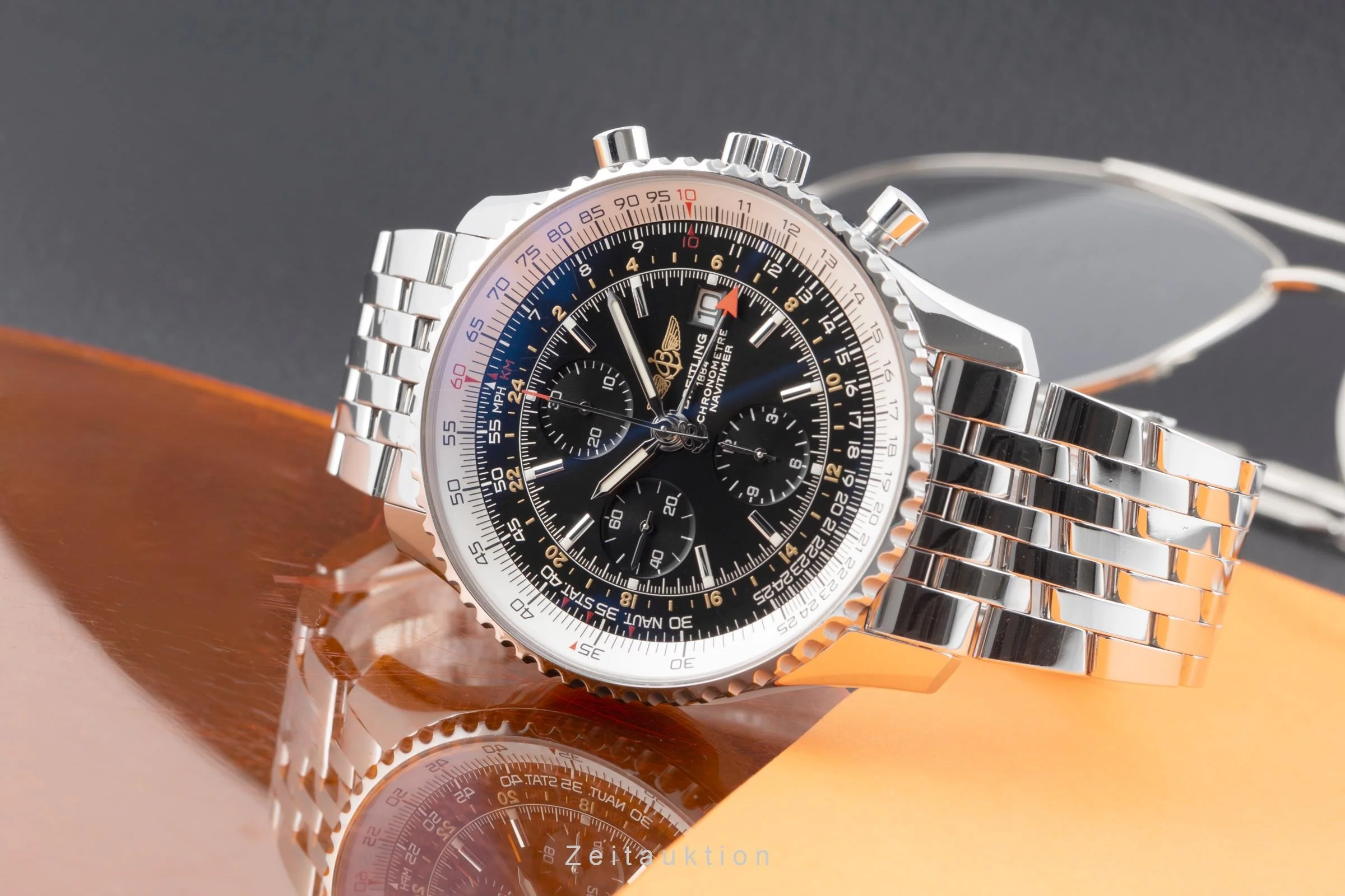 Breitling Navitimer World chronograph steel automatic men's watch A24322 LP: 9850EUR  [2506118] - Image 3