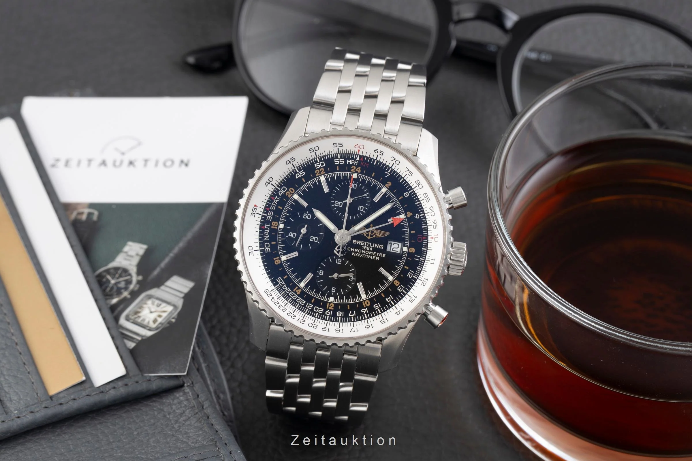 Breitling Navitimer World chronograph steel automatic men's watch A24322  [2600524] - Image 4