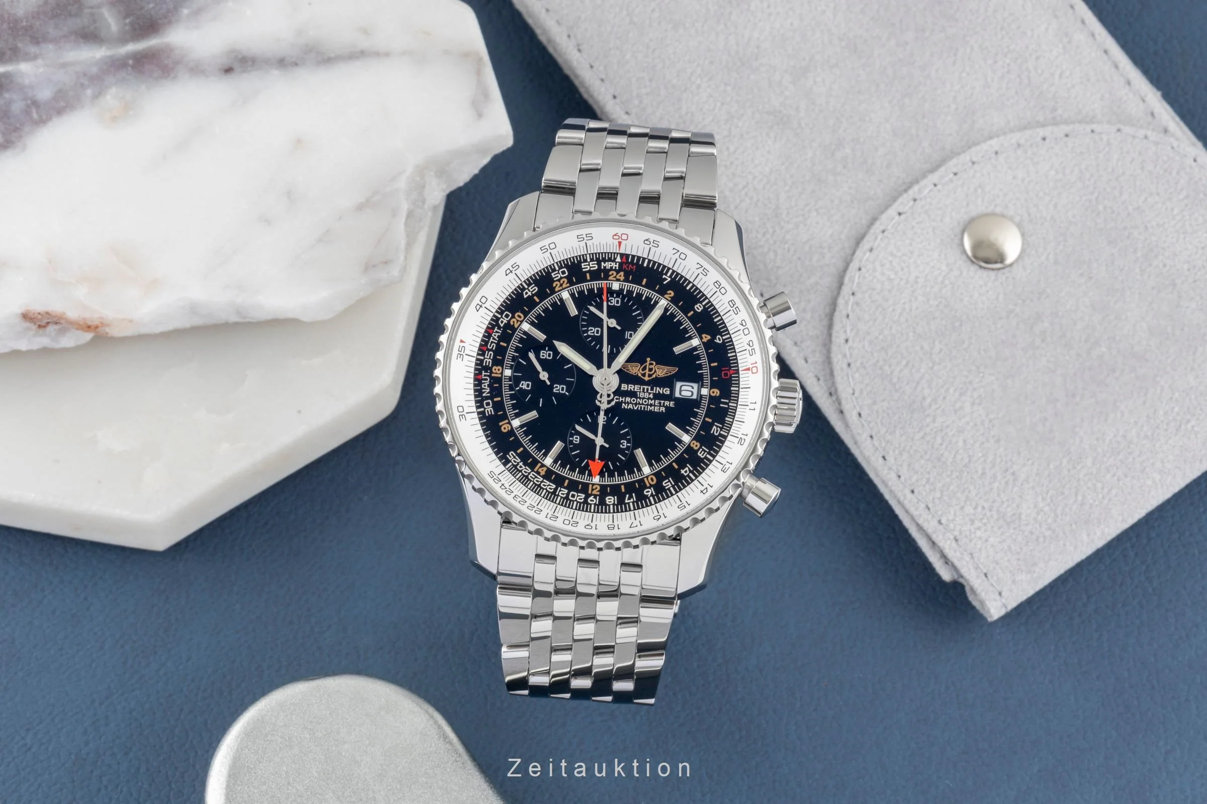 Breitling Navitimer World chronograph steel automatic men's watch A24322  [2600545] - Image 4