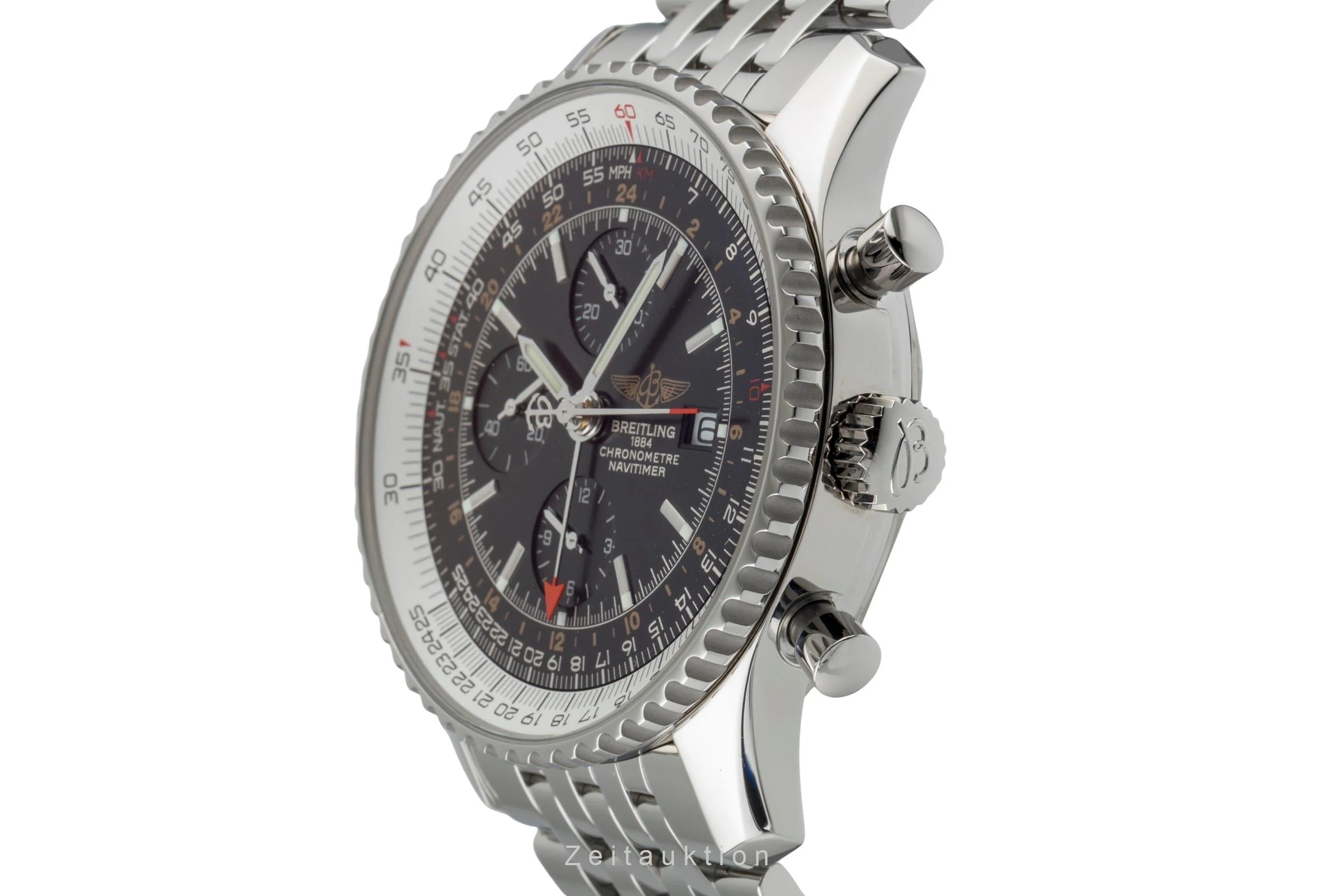Breitling Navitimer World chronograph steel automatic men's watch A24322  [2600545] - Image 7