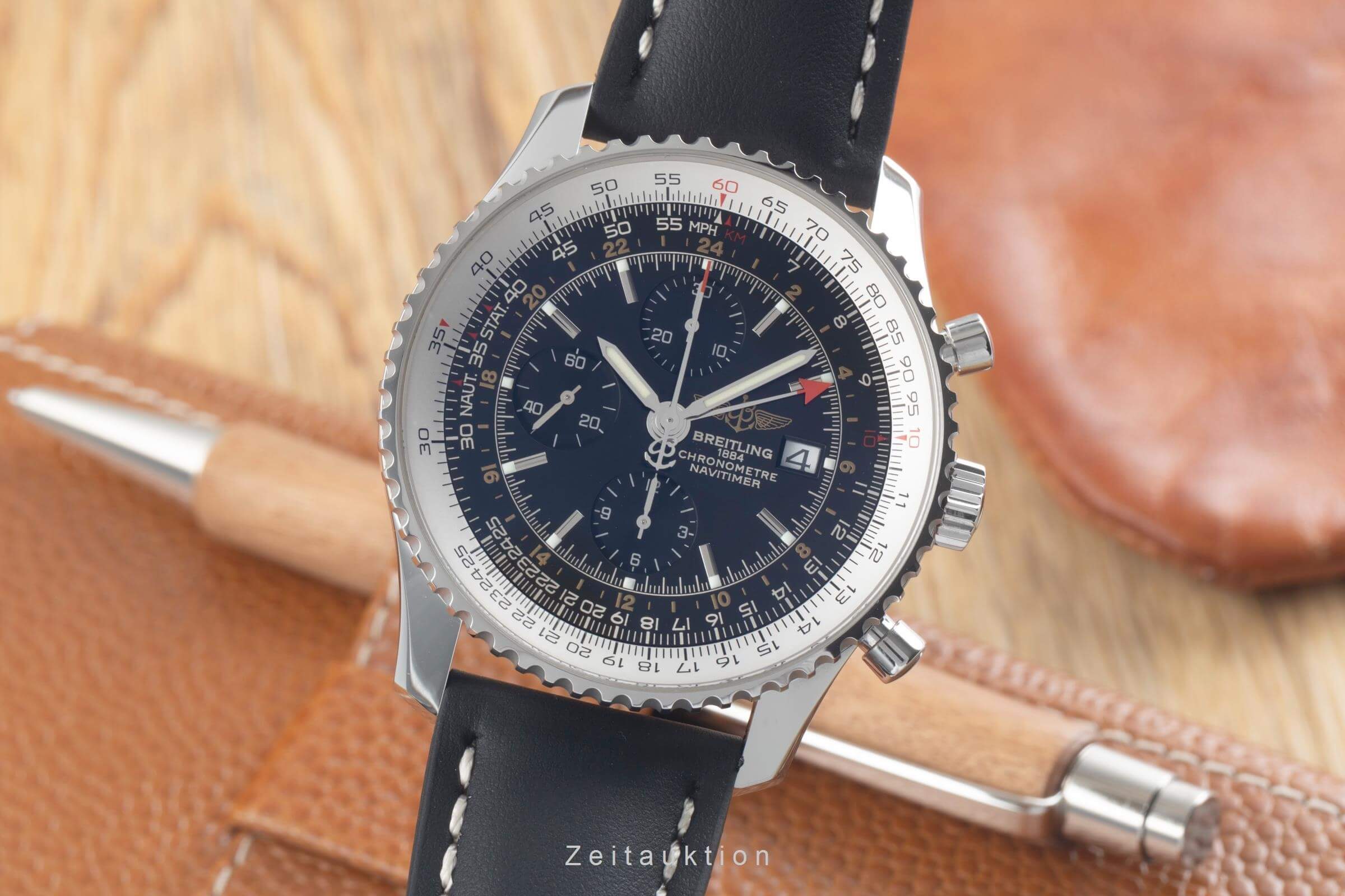 Breitling Navitimer World chronograph steel automatic men's watch A24322,  A242B26WBD  [2501026] - Image 2