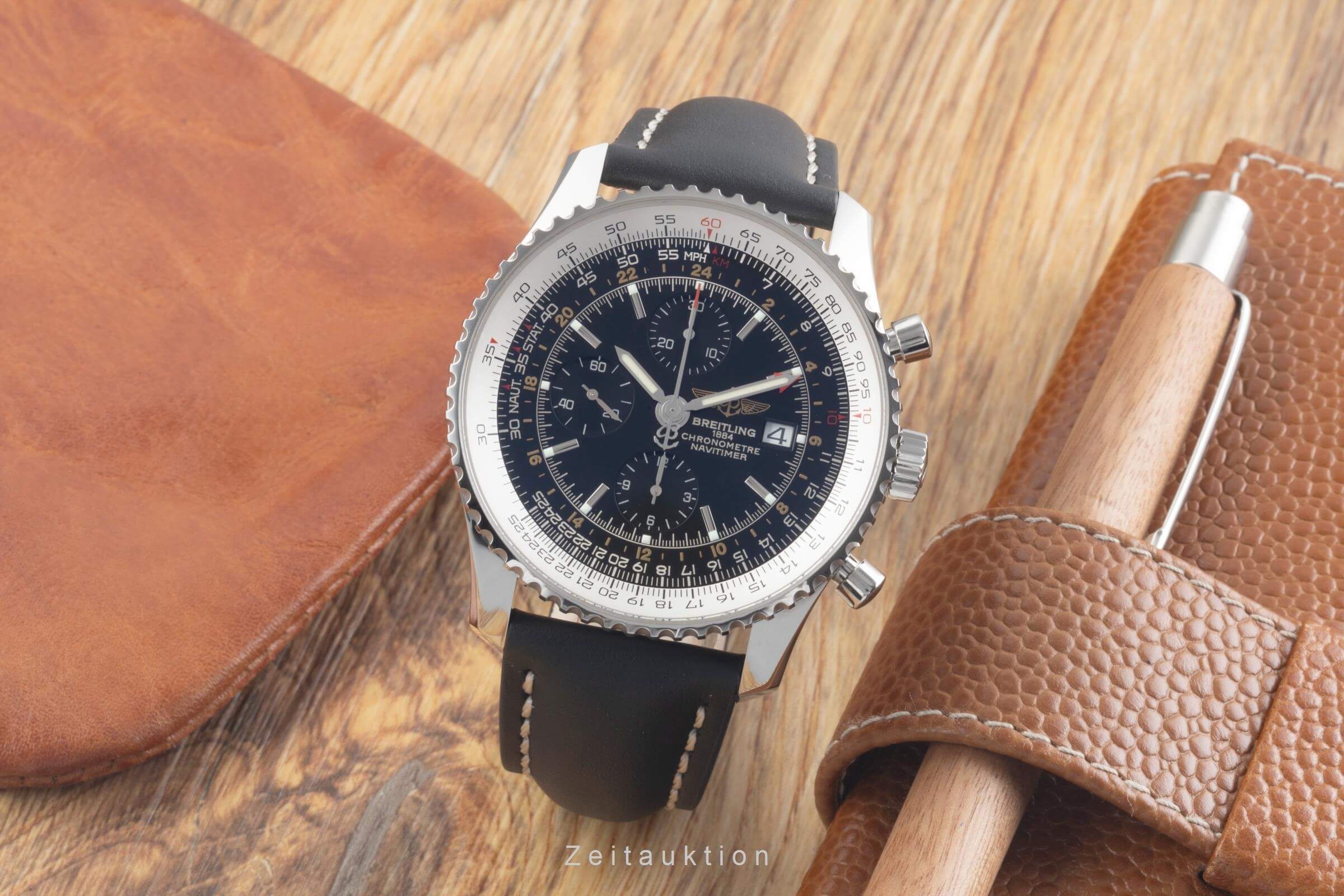 Breitling Navitimer World chronograph steel automatic men's watch A24322,  A242B26WBD  [2501026] - Image 4