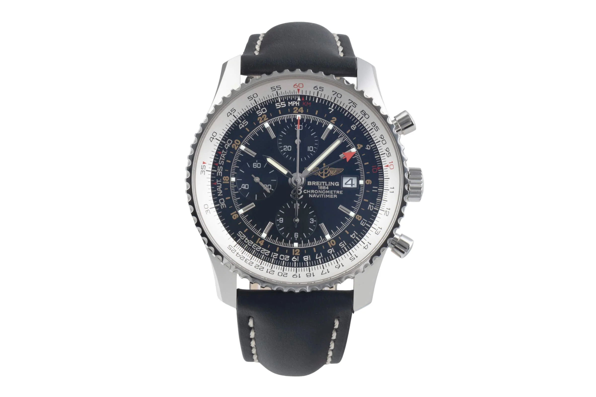 Breitling Navitimer World chronograph steel automatic men's watch A24322,  A242B26WBD  [2501026] - Image 5
