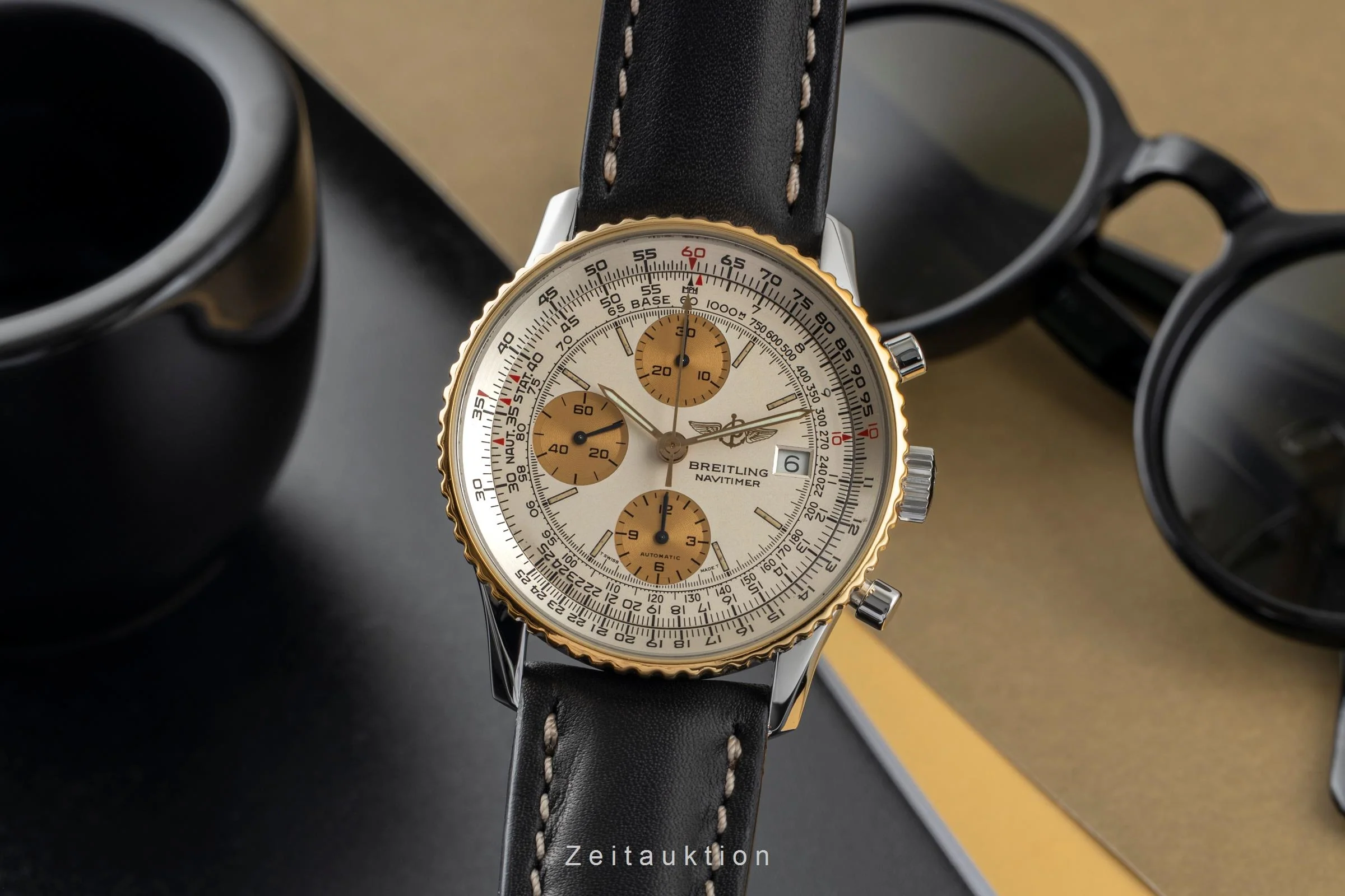 Breitling Old Navitimer chronograph gilt / steel automatic men's watch B13019  [2503416] - Image 2