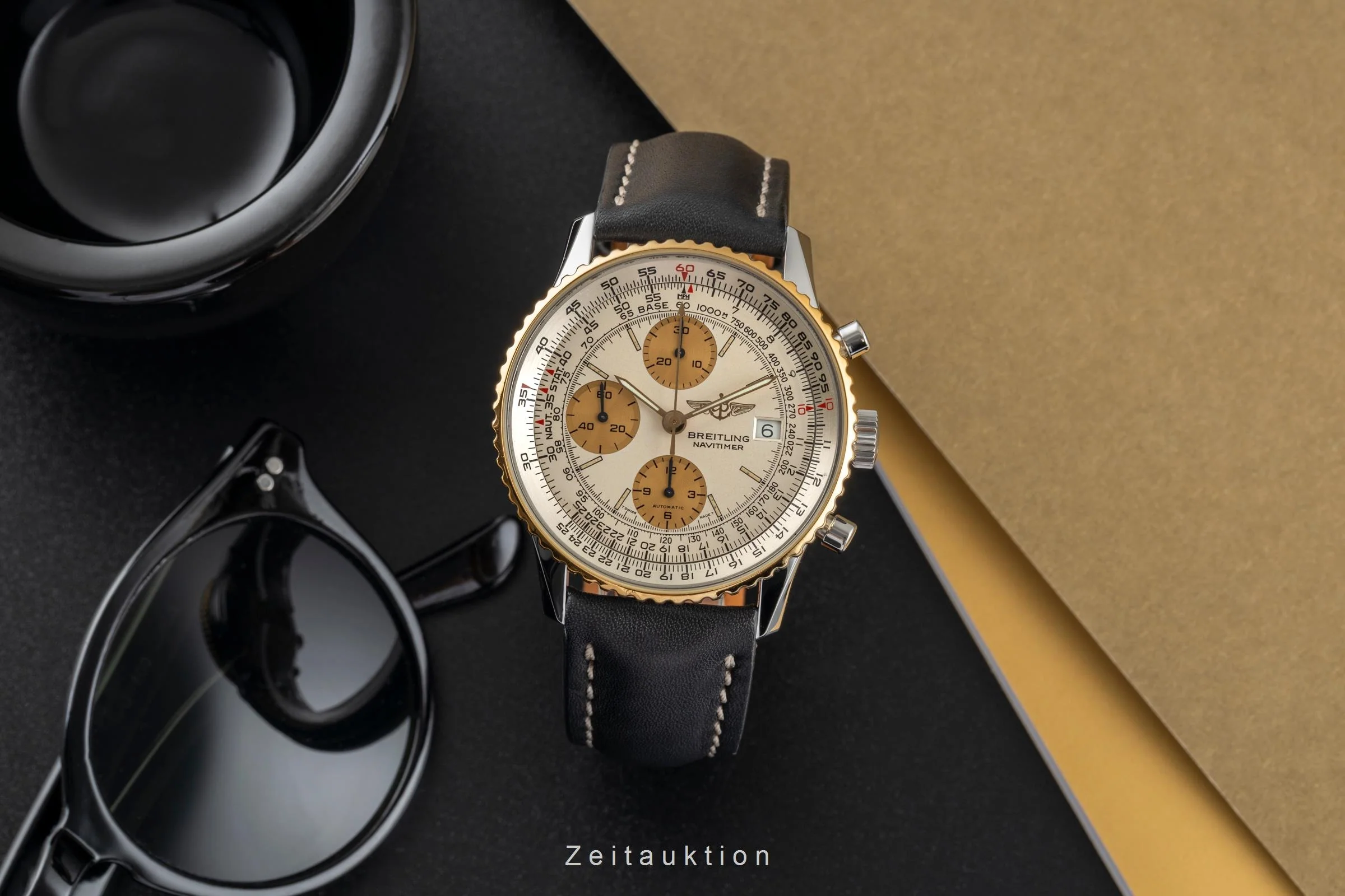 Breitling Old Navitimer chronograph gilt / steel automatic men's watch B13019  [2503416] - Image 4