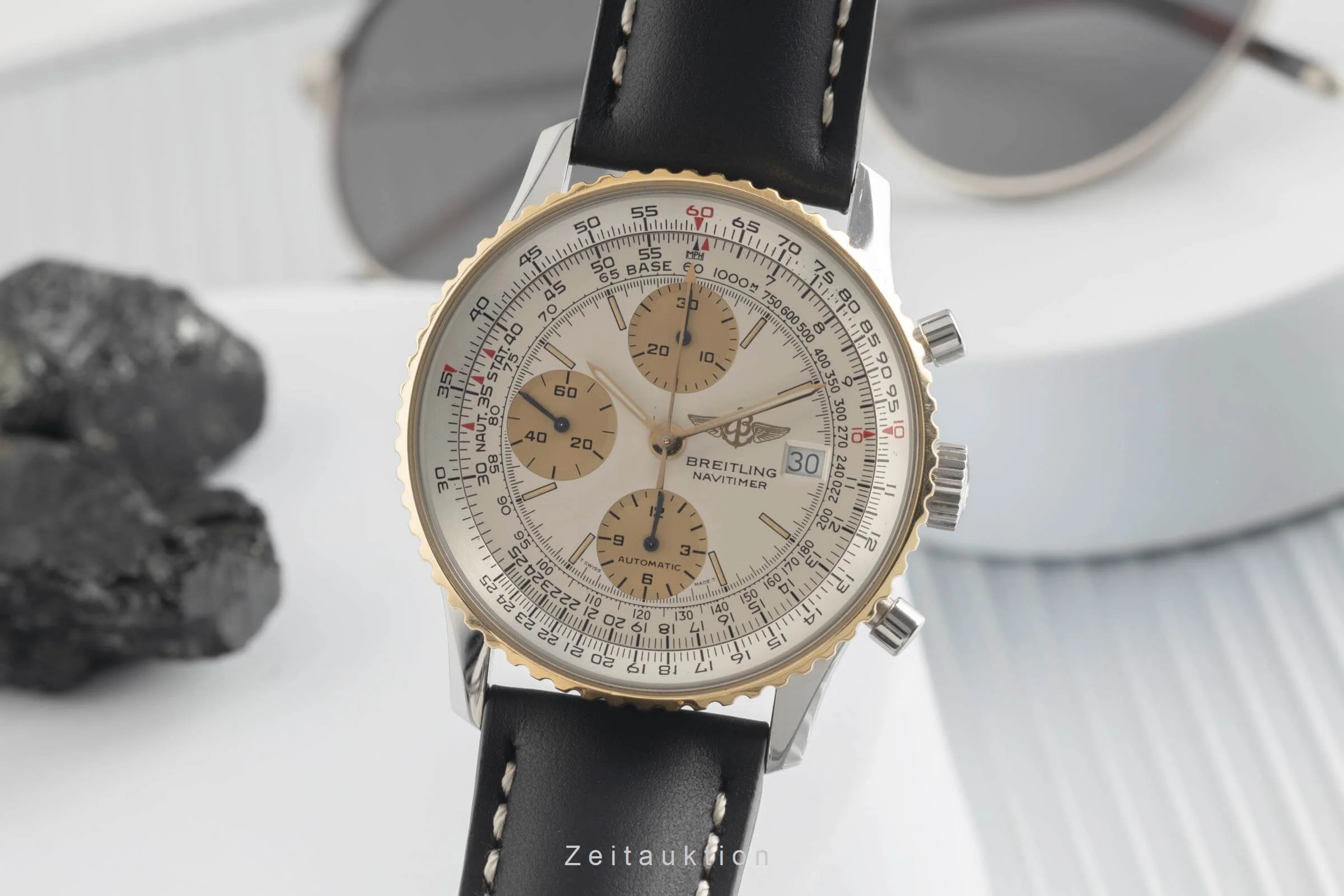 Breitling Old Navitimer chronograph steel / gold automatic men's watch B13019  [2501575] - Image 2
