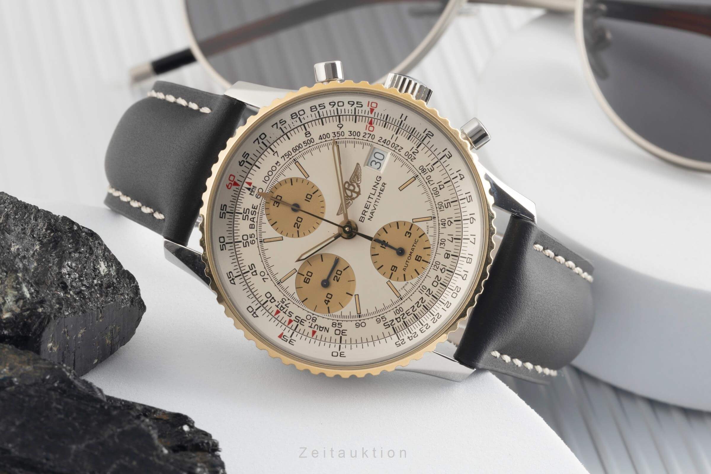 Breitling Old Navitimer chronograph steel / gold automatic men's watch B13019  [2501575] - Image 3