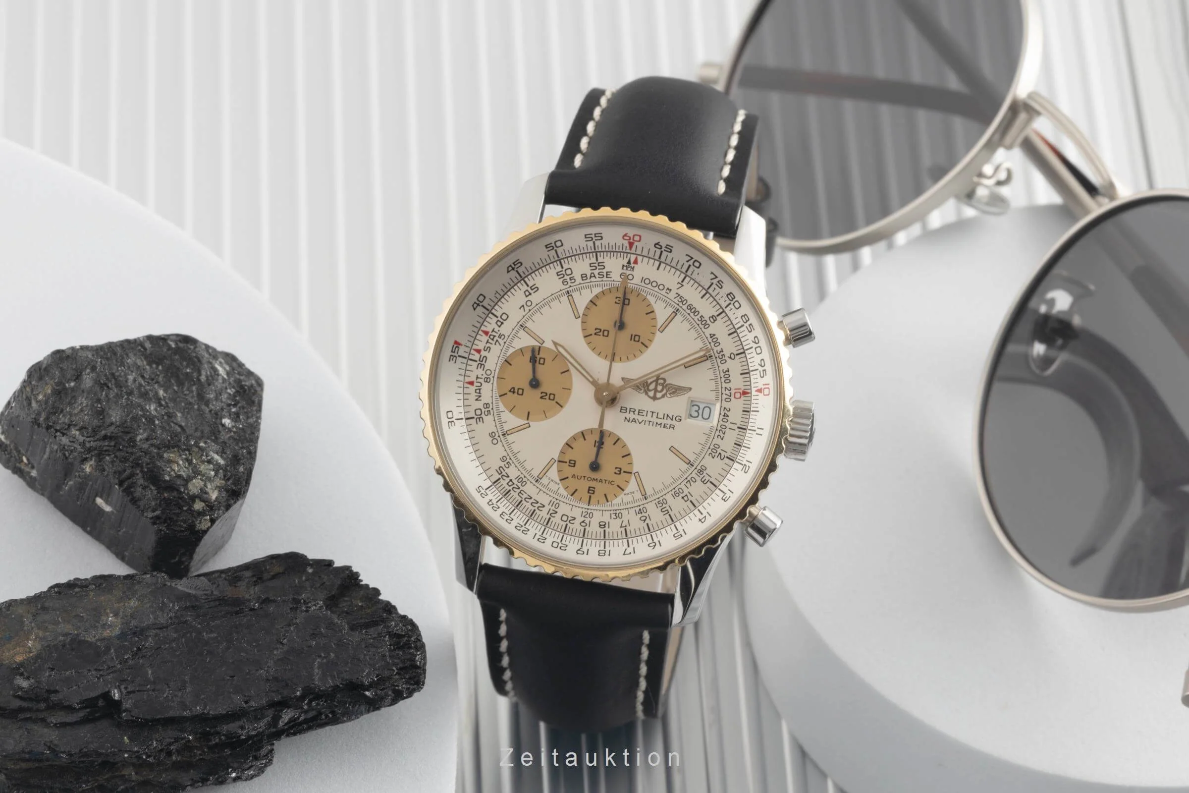 Breitling Old Navitimer chronograph steel / gold automatic men's watch B13019  [2501575] - Image 4